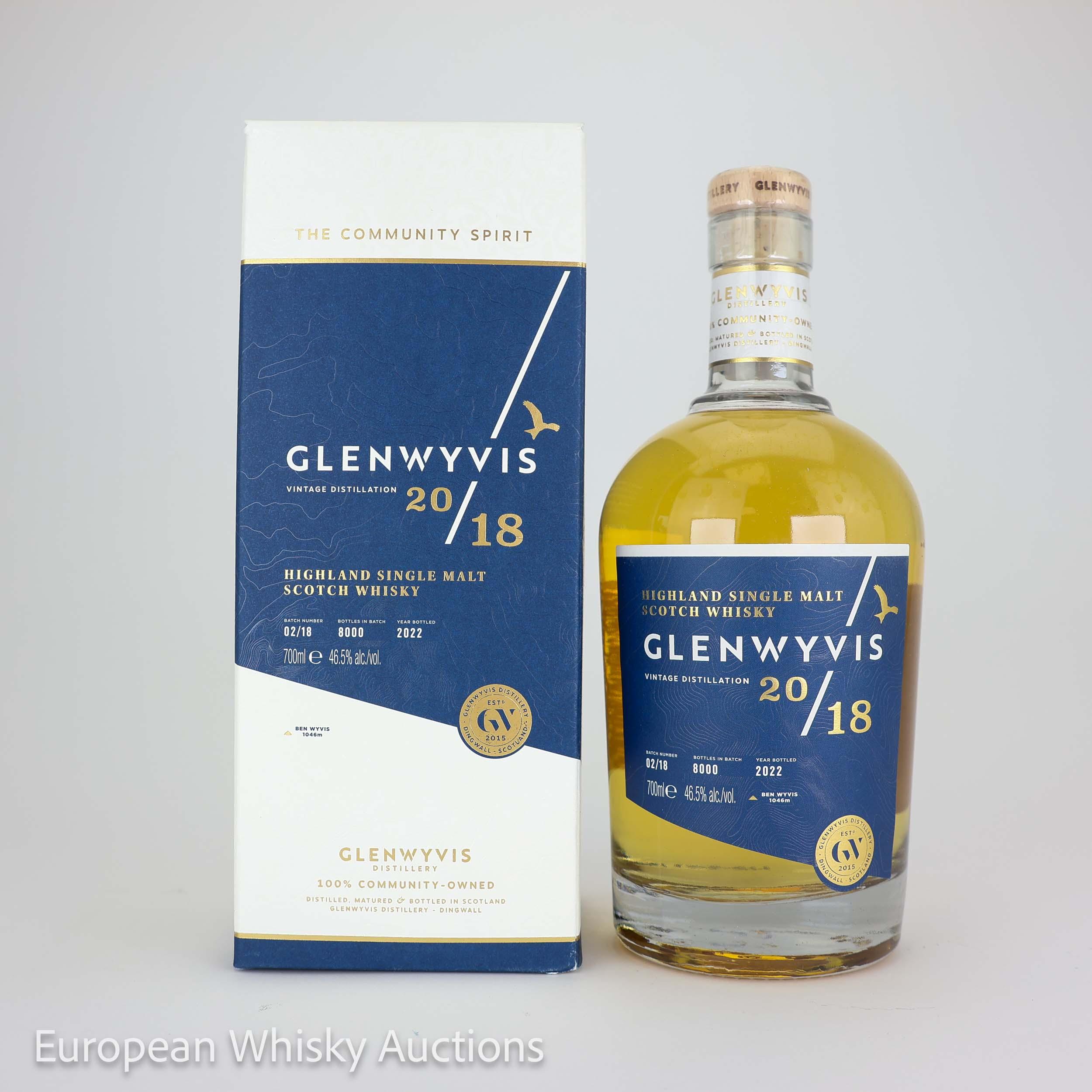 GlenWyvis 2018 Vintage Batch No. 2 3 Year Old, Tennessee Whiskey, Oloroso Sherry & Refill Hogshead Cask, Batch No. 2, 2022, 46.5% whisky bottle
