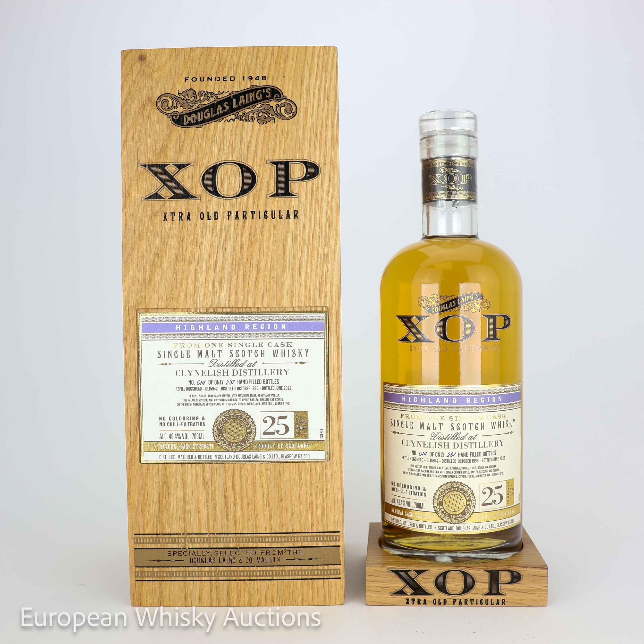 Clynelish XOP 25 Year Old, Hogshead Cask, Cask #DL15942, 1996, Douglas Laing, 48.4% whisky bottle