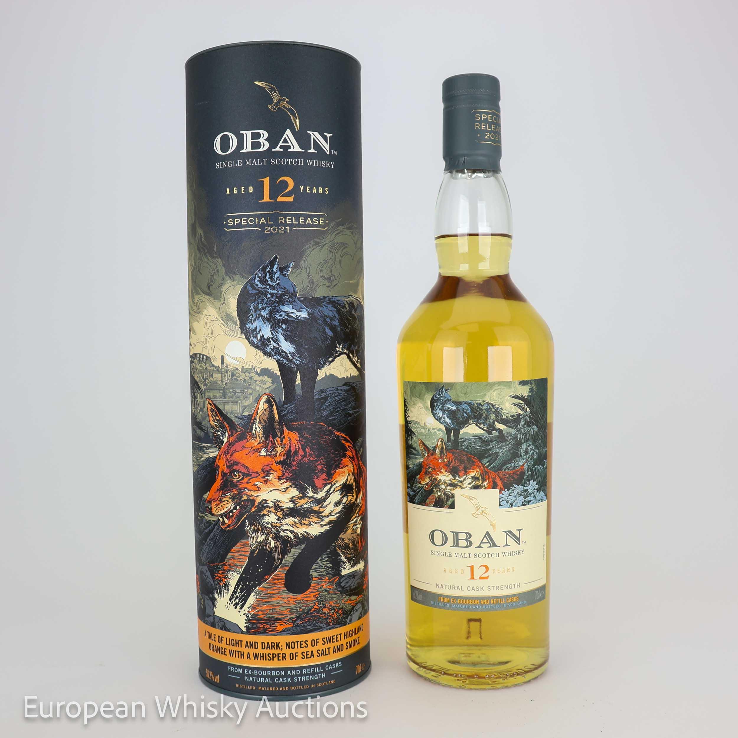Oban 12 Year Old, Ex-Bourbon & Refill Cask, 2021, 56.2% whisky bottle