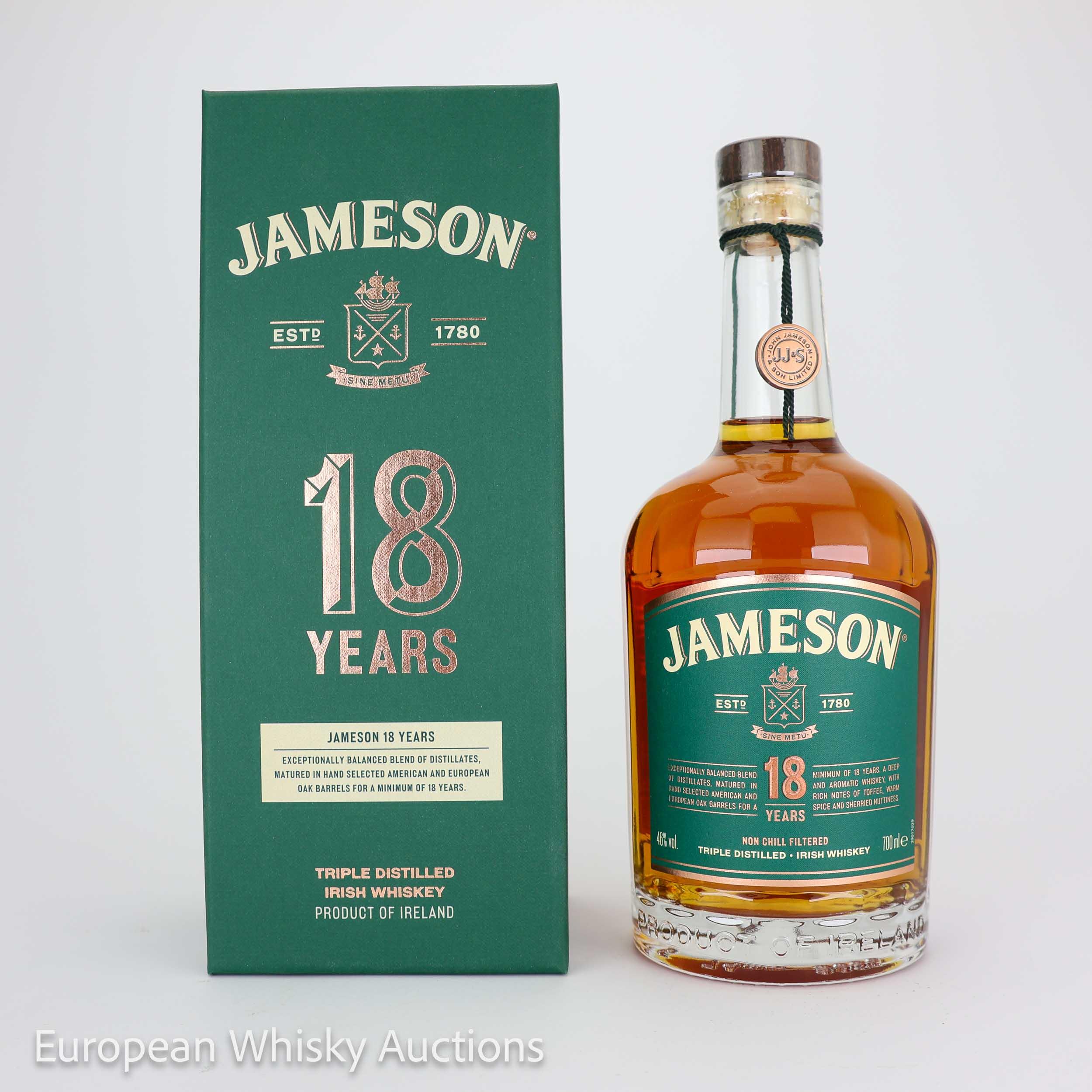 Jameson 18 Years Old Triple Distilled, Bourbon & Sherry Cask, 2022, 46% whisky bottle