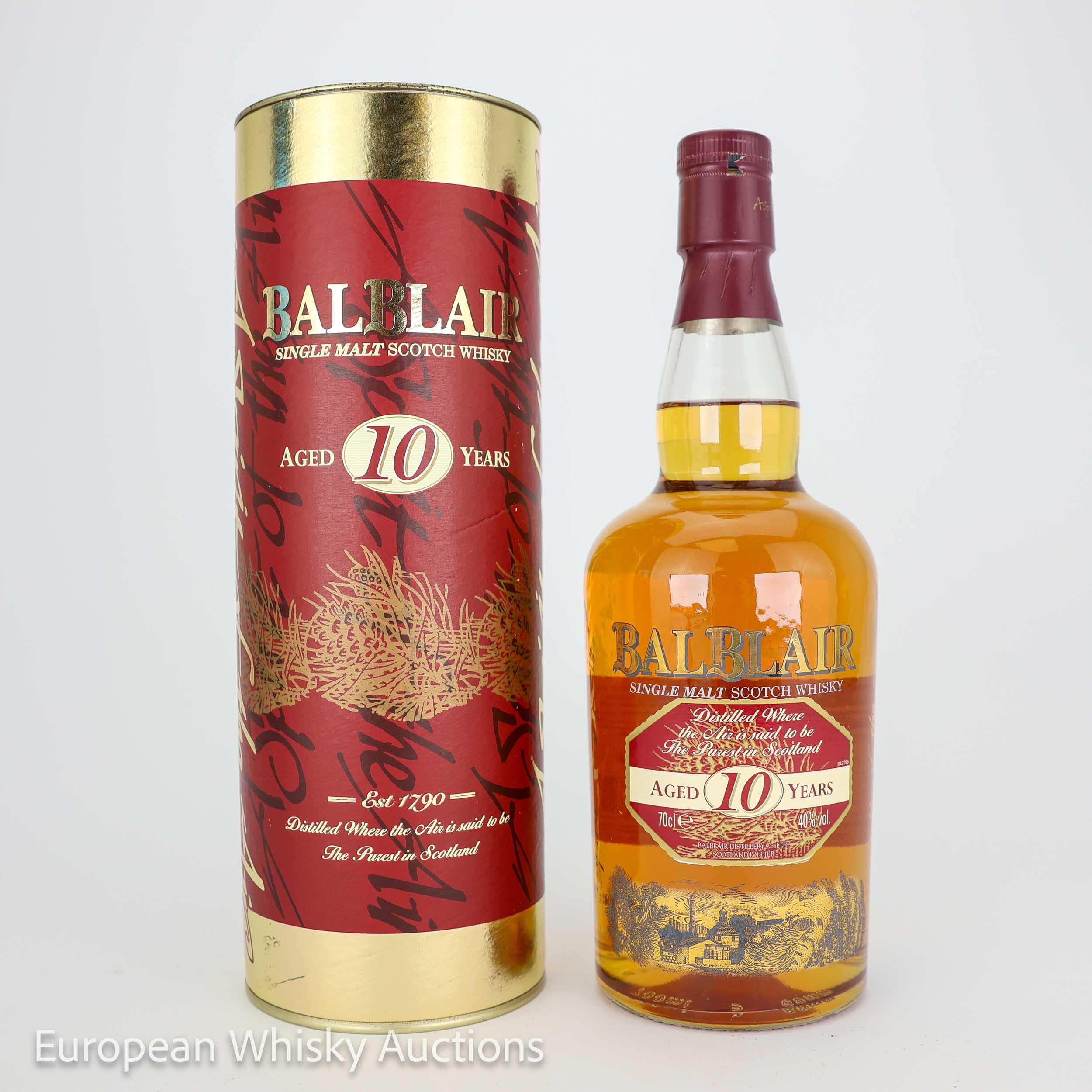 Balblair 10 Year Old, Bourbon Cask, 2002, 40% whisky bottle