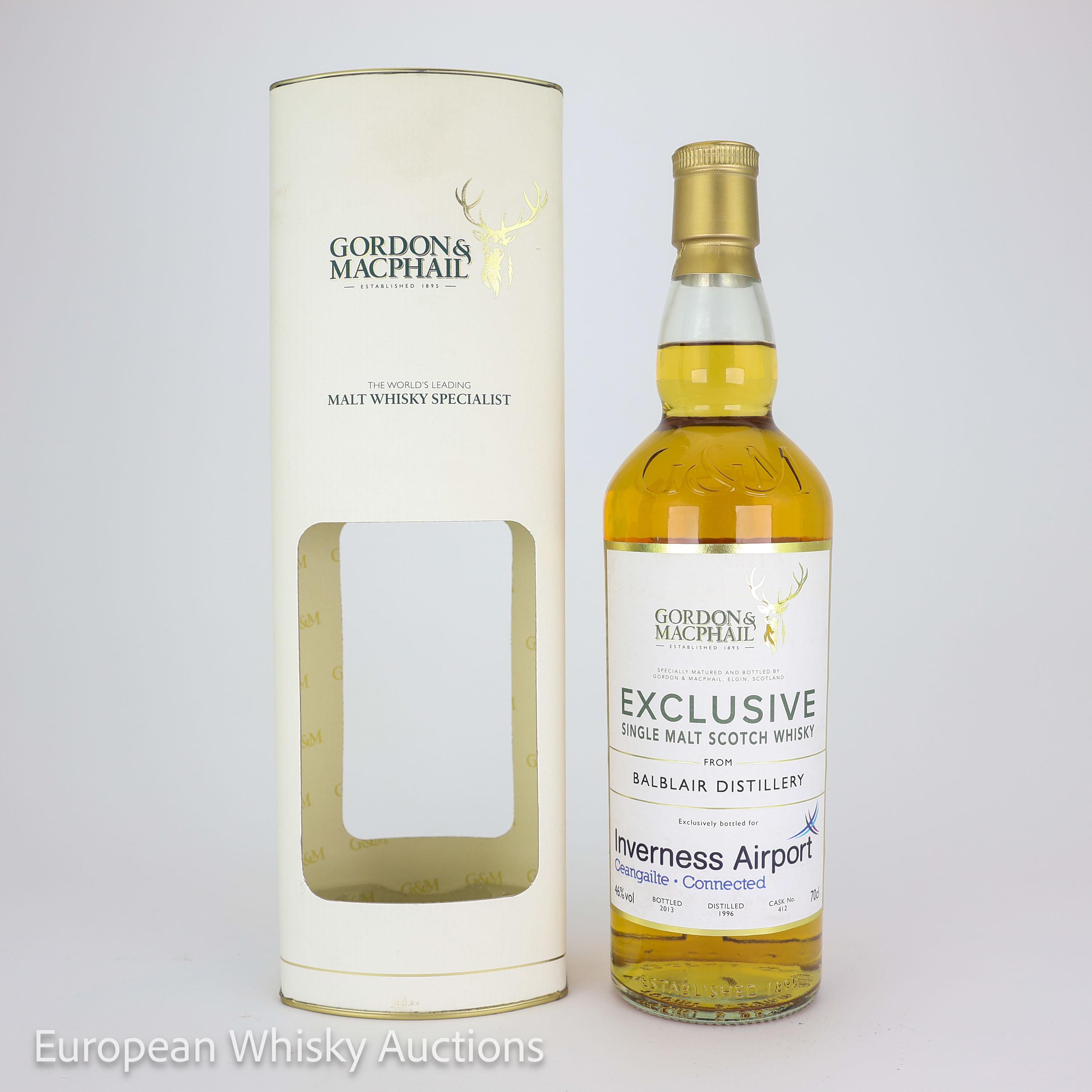 Balblair Exclusive 17 Year Old, Bourbon Cask, Cask #412, 1996, Gordon & MacPhail, 46% whisky bottle