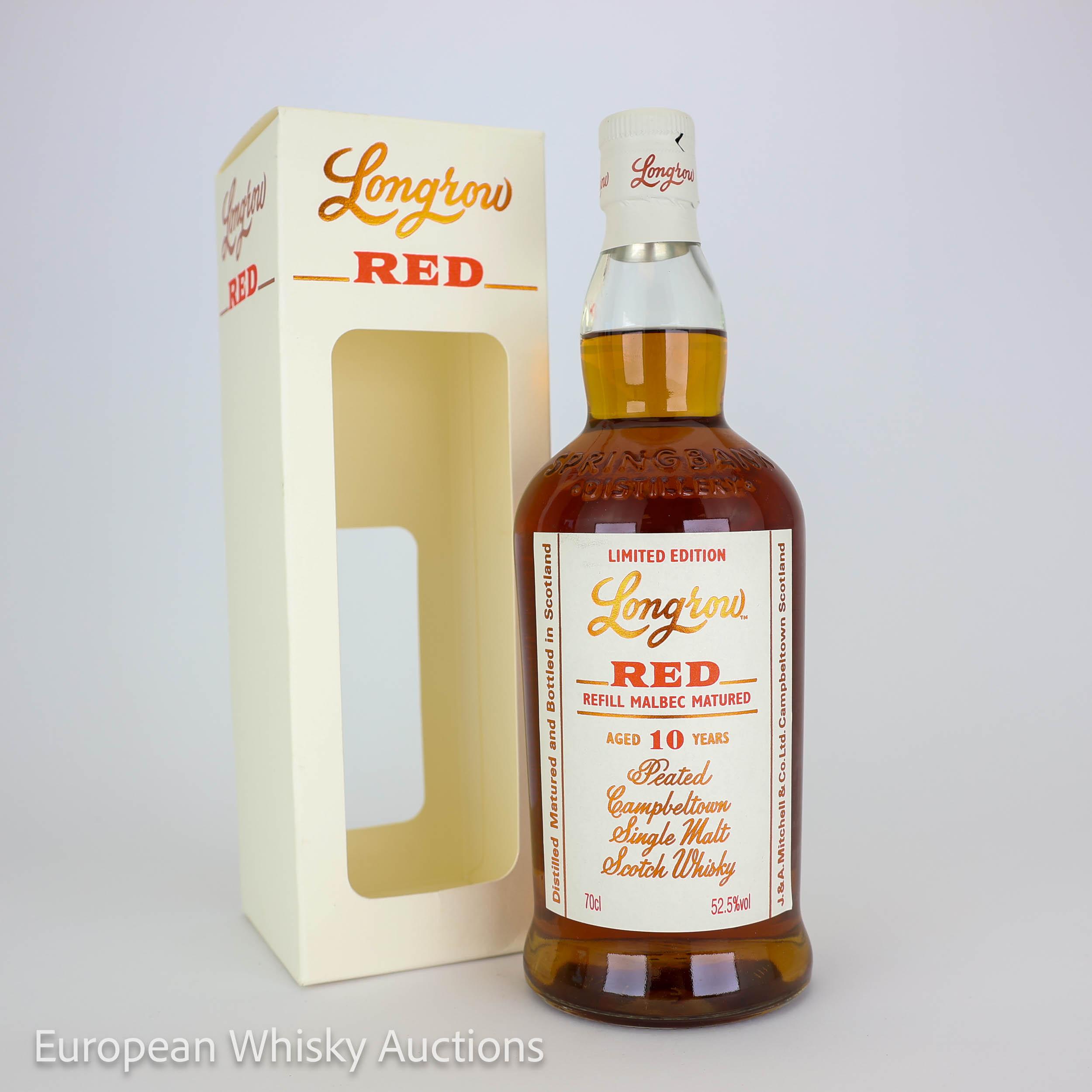 Longrow Red 10 Year Old, Bourbon & Malbec Cask, 2020, 52.5% whisky bottle