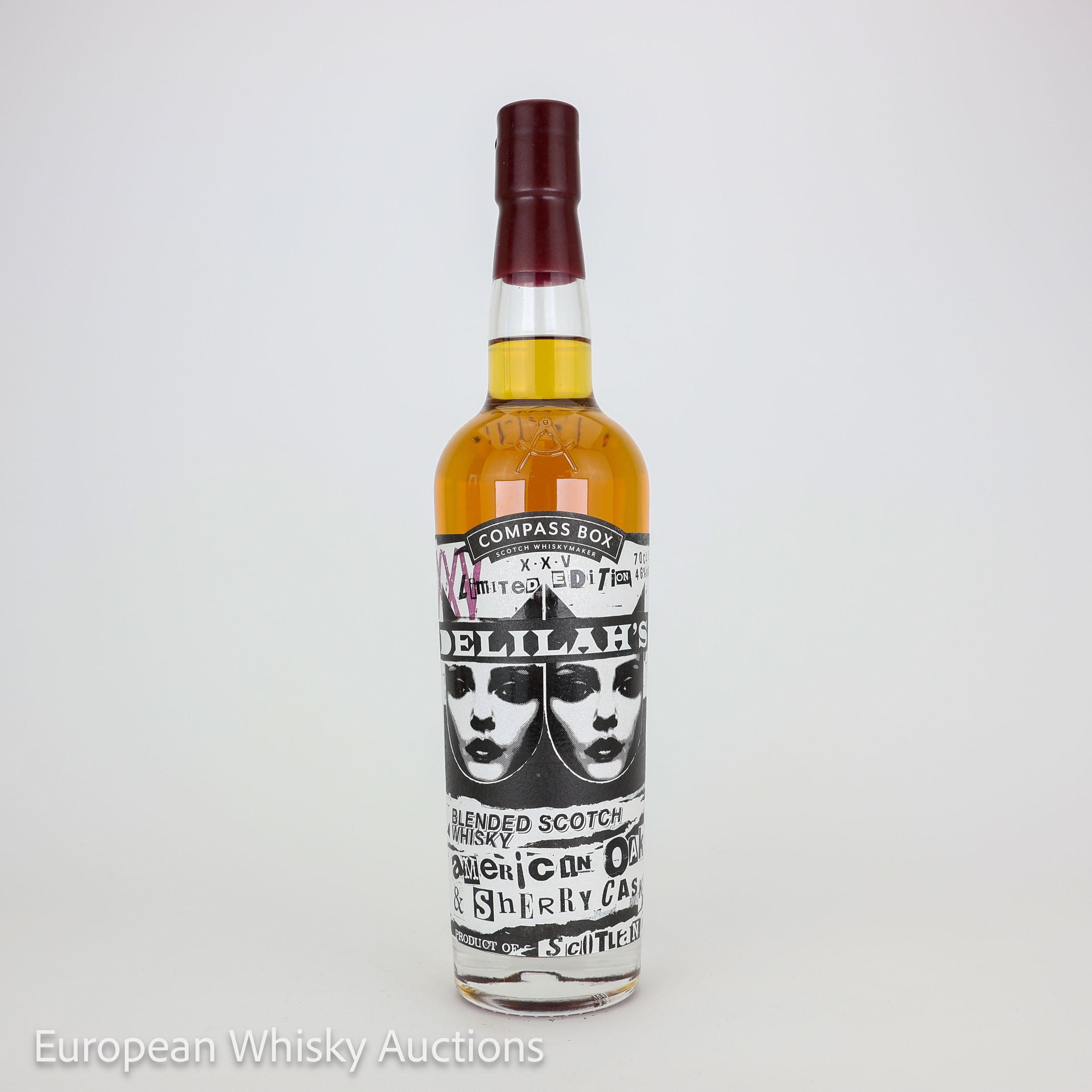 Compass Box Delilah's 25th Anniversary Limited Edition, American Oak & Sherry Cask, Batch No. XXV LE, Compass Box, 46% whisky bottle
