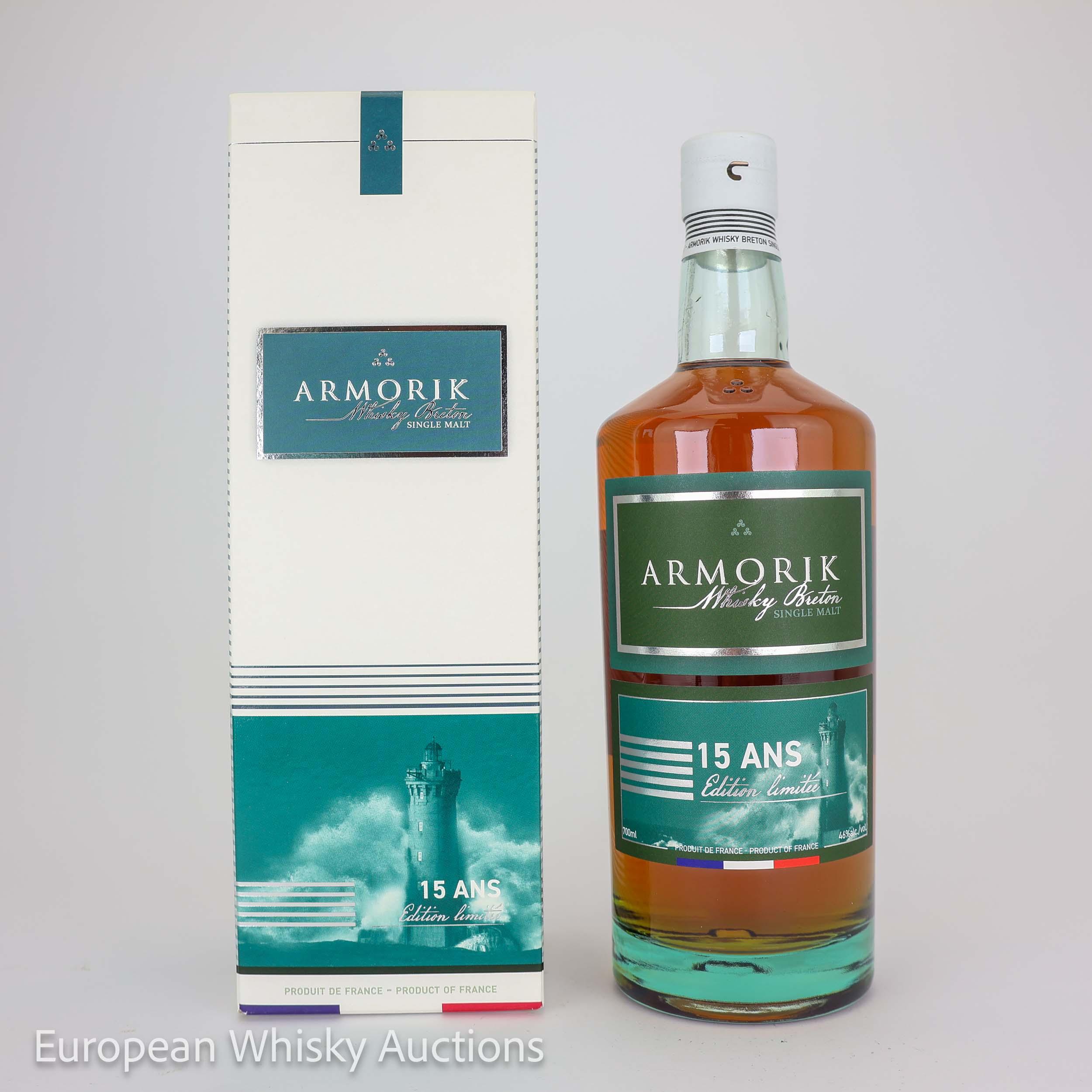 Armorik Édition Limitée 15 Year Old, Bourbon & Sherry Cask, 2022, 46% whisky bottle