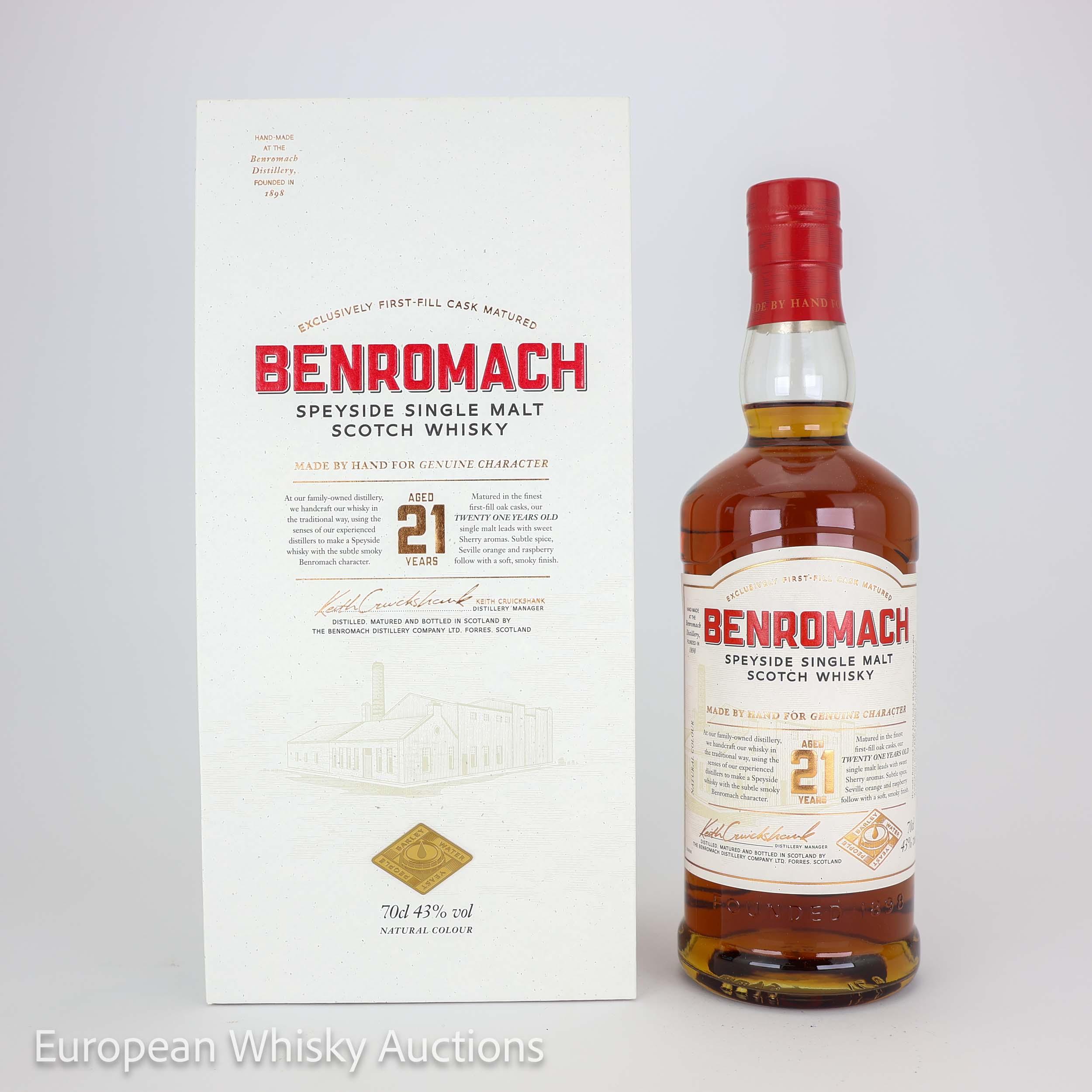 Benromach 21 Year Old, Sherry & Bourbon Cask, 2020, 43% whisky bottle
