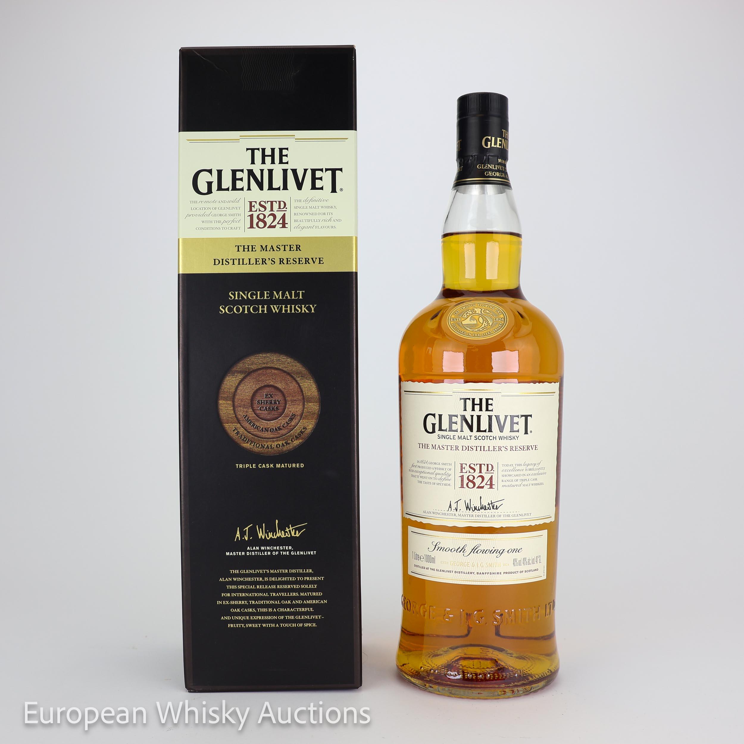 Glenlivet The Master Distiller's Reserve Triple Cask Matured, Sherry Cask, Traditional Oak Cask, American Oak Cask, Batch LPCL 1471, 2015, 40% whisky bottle