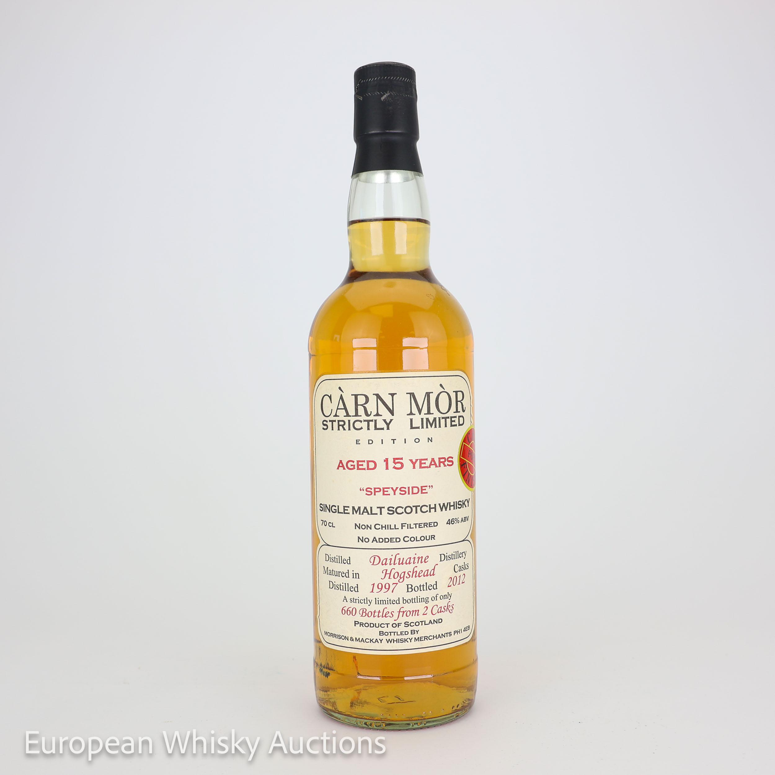 Dailuaine Càrn Mòr Strictly Limited 15 Year Old, Hogshead Cask, 1997, Morrison & MacKay, 46% whisky bottle