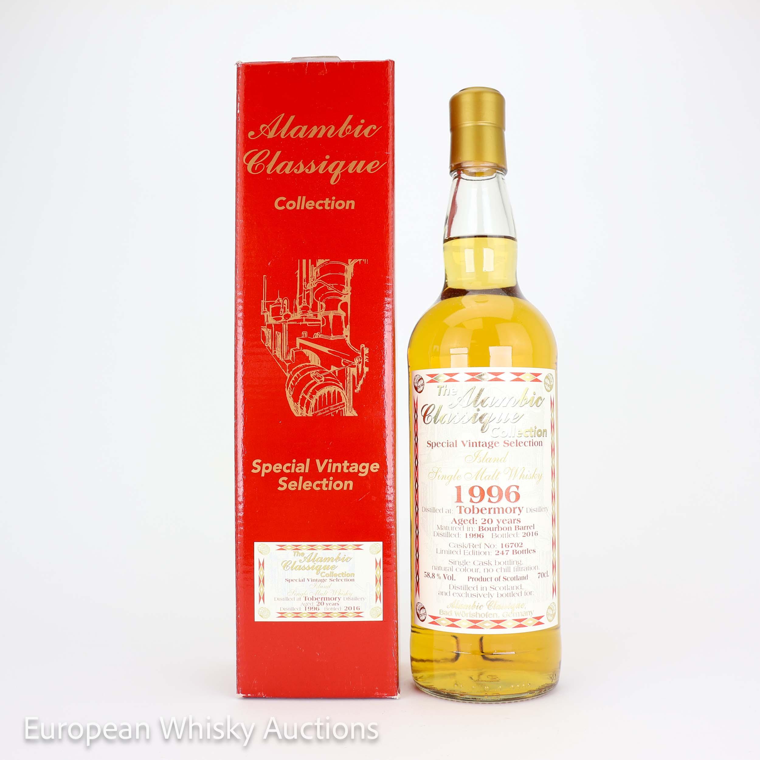 Tobermory Special Vintage Selection 20 Year Old, Bourbon Cask, Cask #16702, 2016, 58.8% whisky bottle