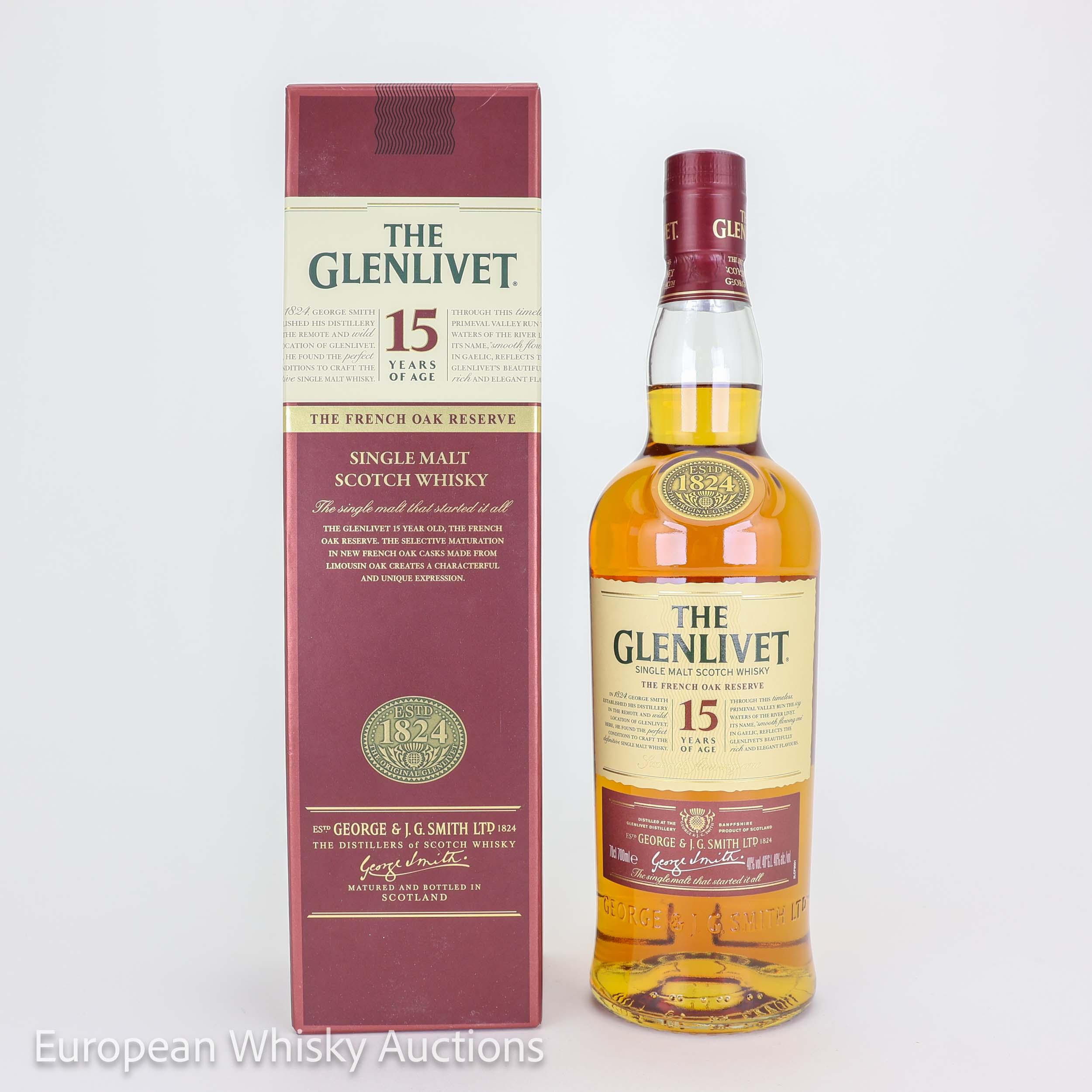Glenlivet The French Oak Reserve 15 Year Old, French Oak Cask, 2016, 40% whisky bottle