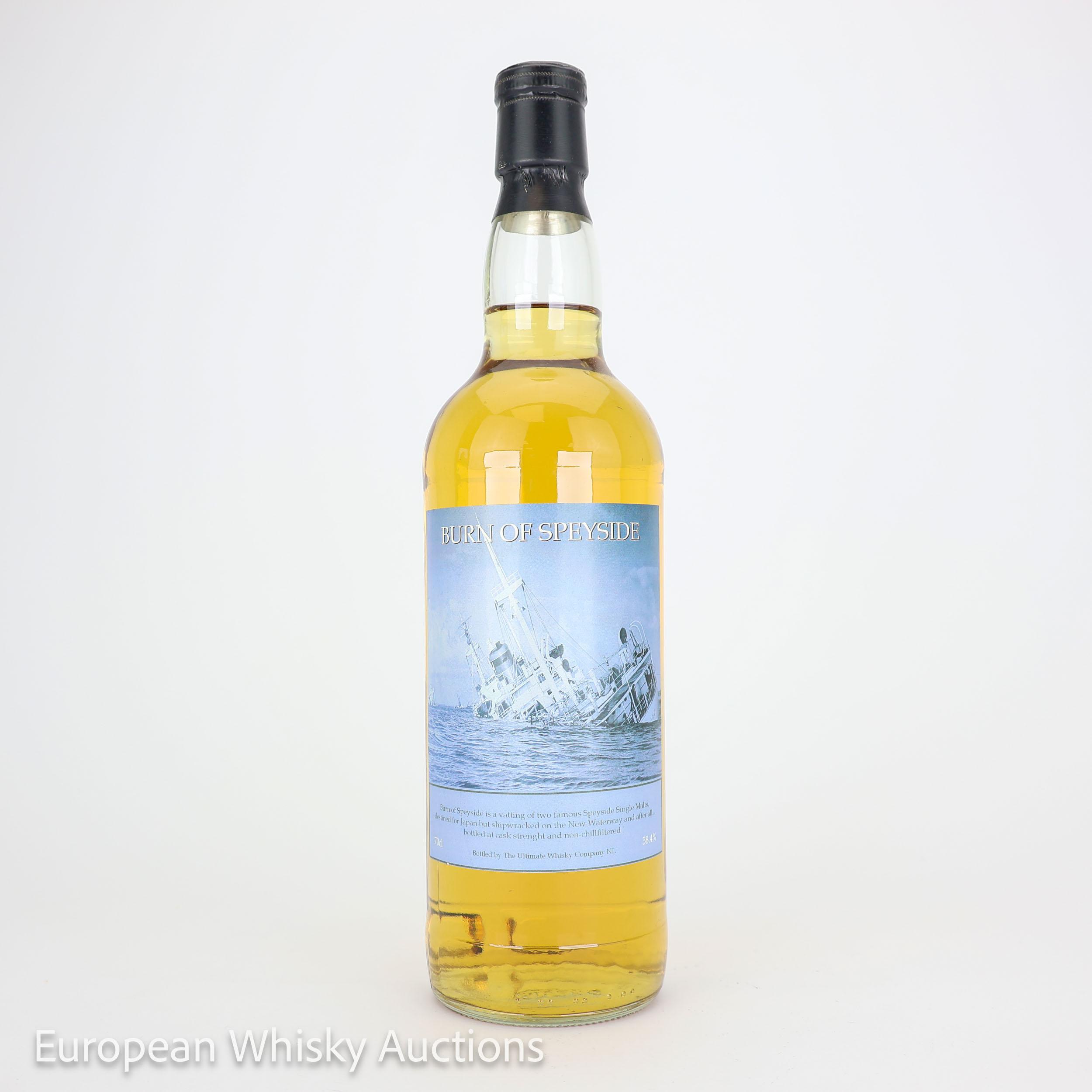 Burn of Speyside New Waterway Label, The Ultimate Whisky Company, 58.4% whisky bottle
