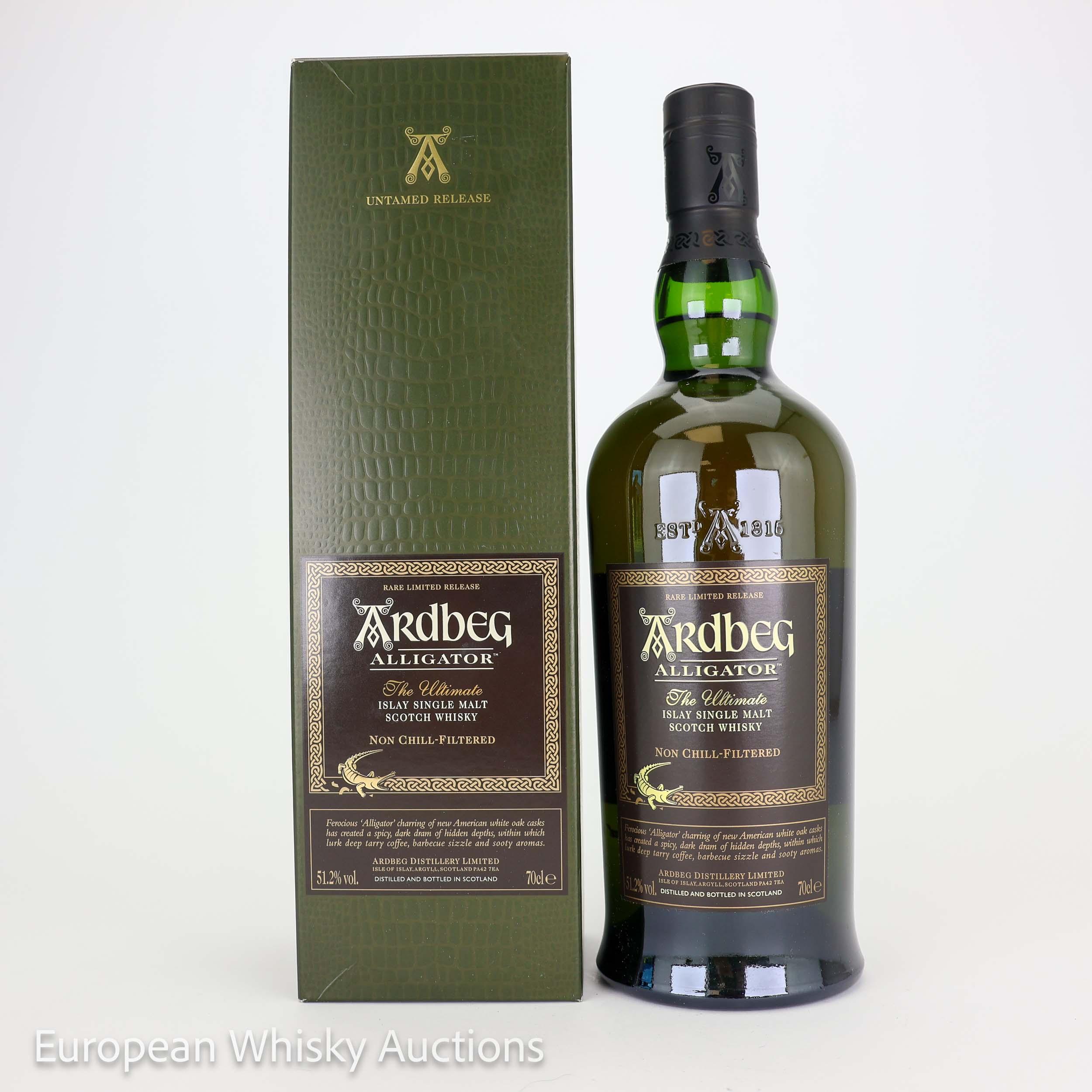 Ardbeg Alligator, New American Oak & Ex-Bourbon Cask, 2011, 51.2% whisky bottle
