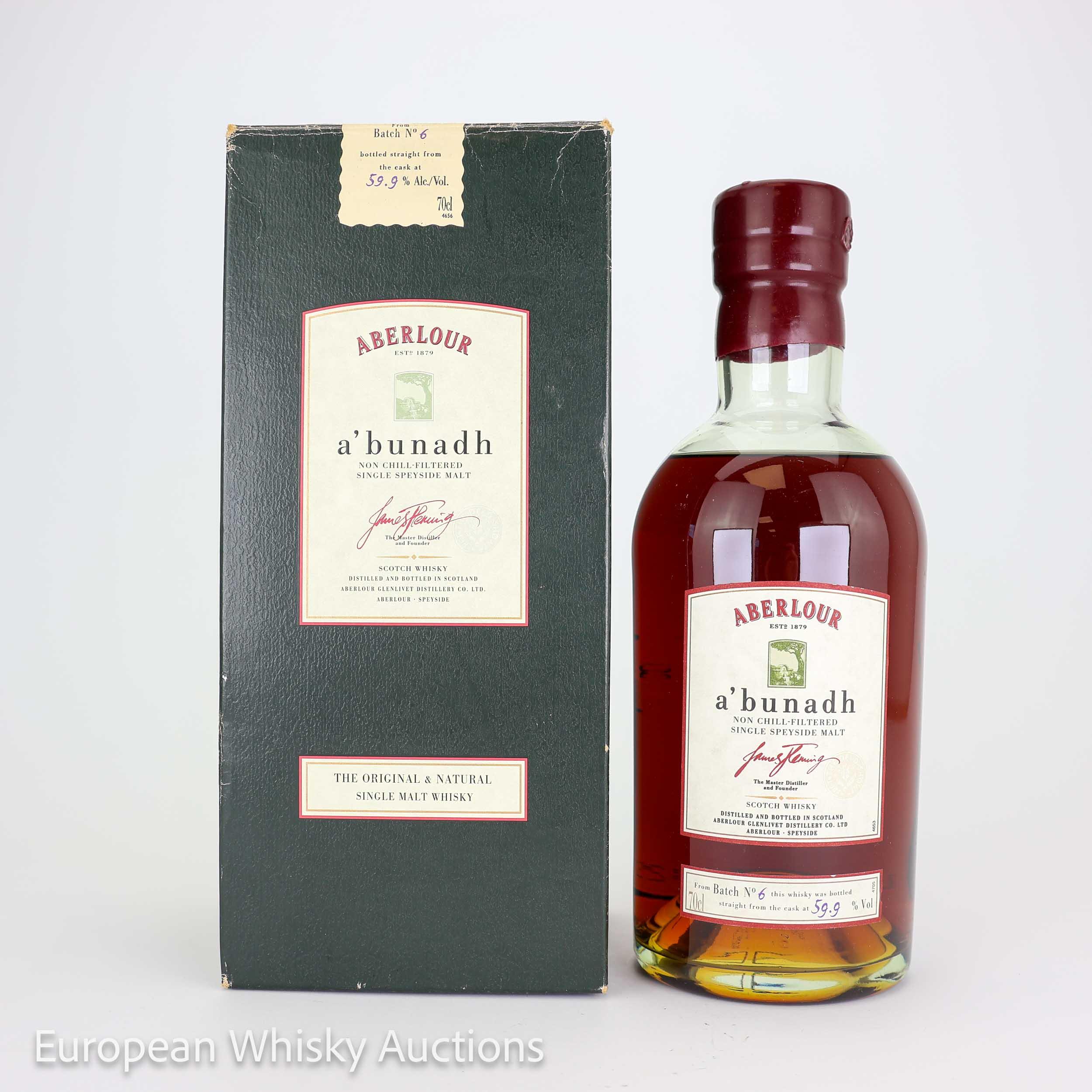 Aberlour A'Bunadh, Oloroso Sherry Cask, Batch No. 6, 1999, 59.9% whisky bottle