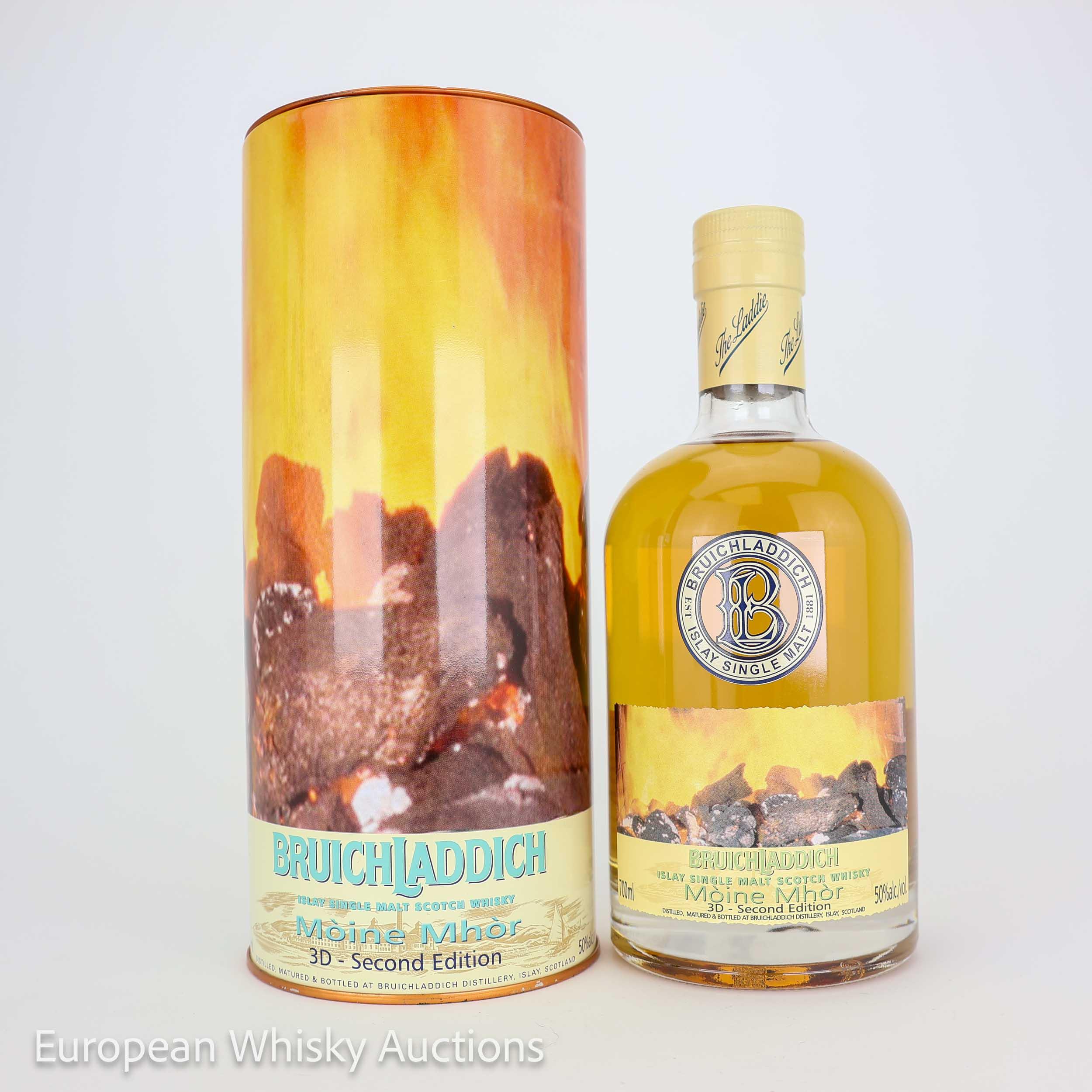 Bruichladdich Moine Mhor 3D, Bourbon & Sherry Cask, Second Edition, 2005, 50% whisky bottle