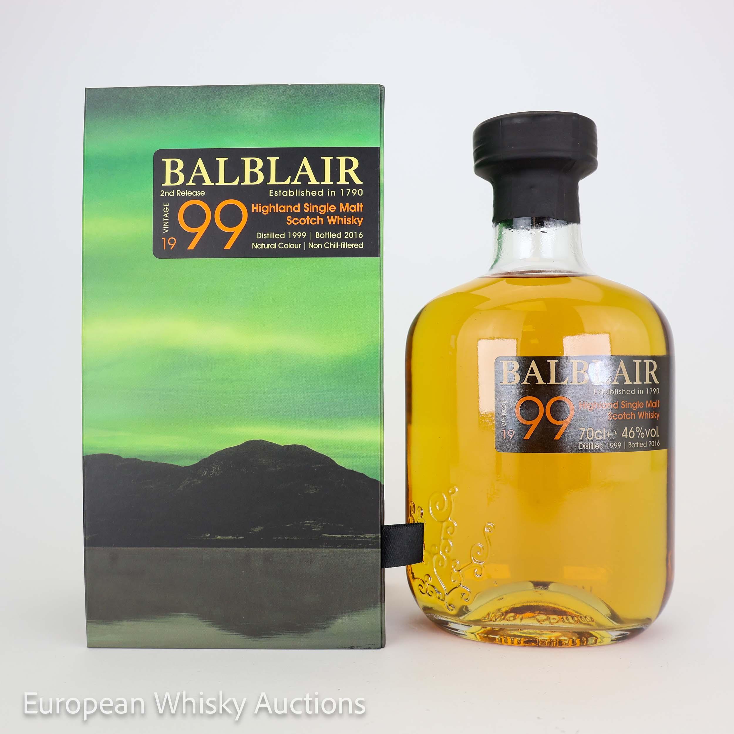 Balblair 1999 2nd Release 15 Year Old, Bourbon & Sherry Cask, 2014, 46% whisky bottle