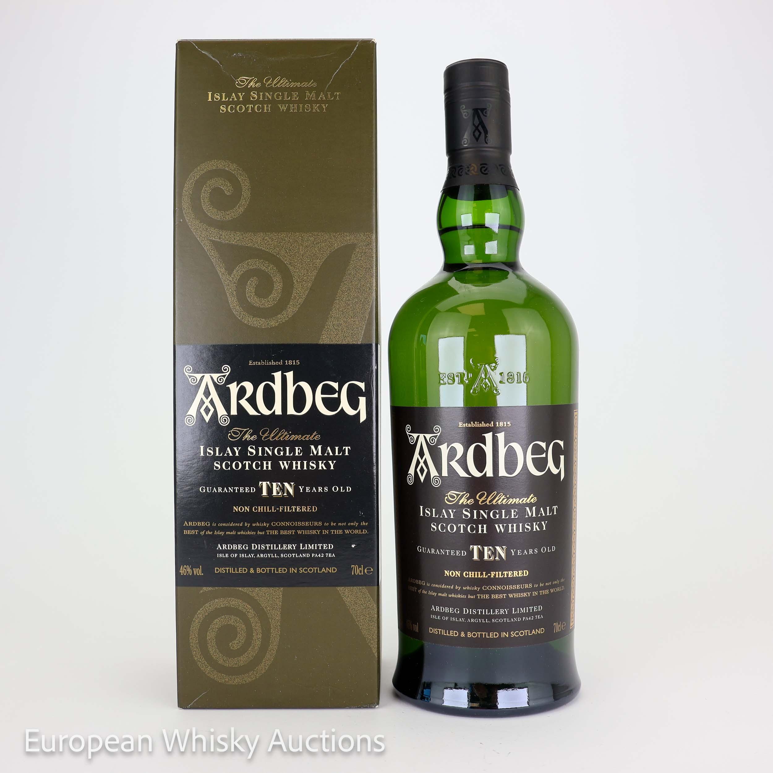 Ardbeg Ten 10 Year Old, Bourbon Cask, 2009, 46%, 70cl whisky bottle