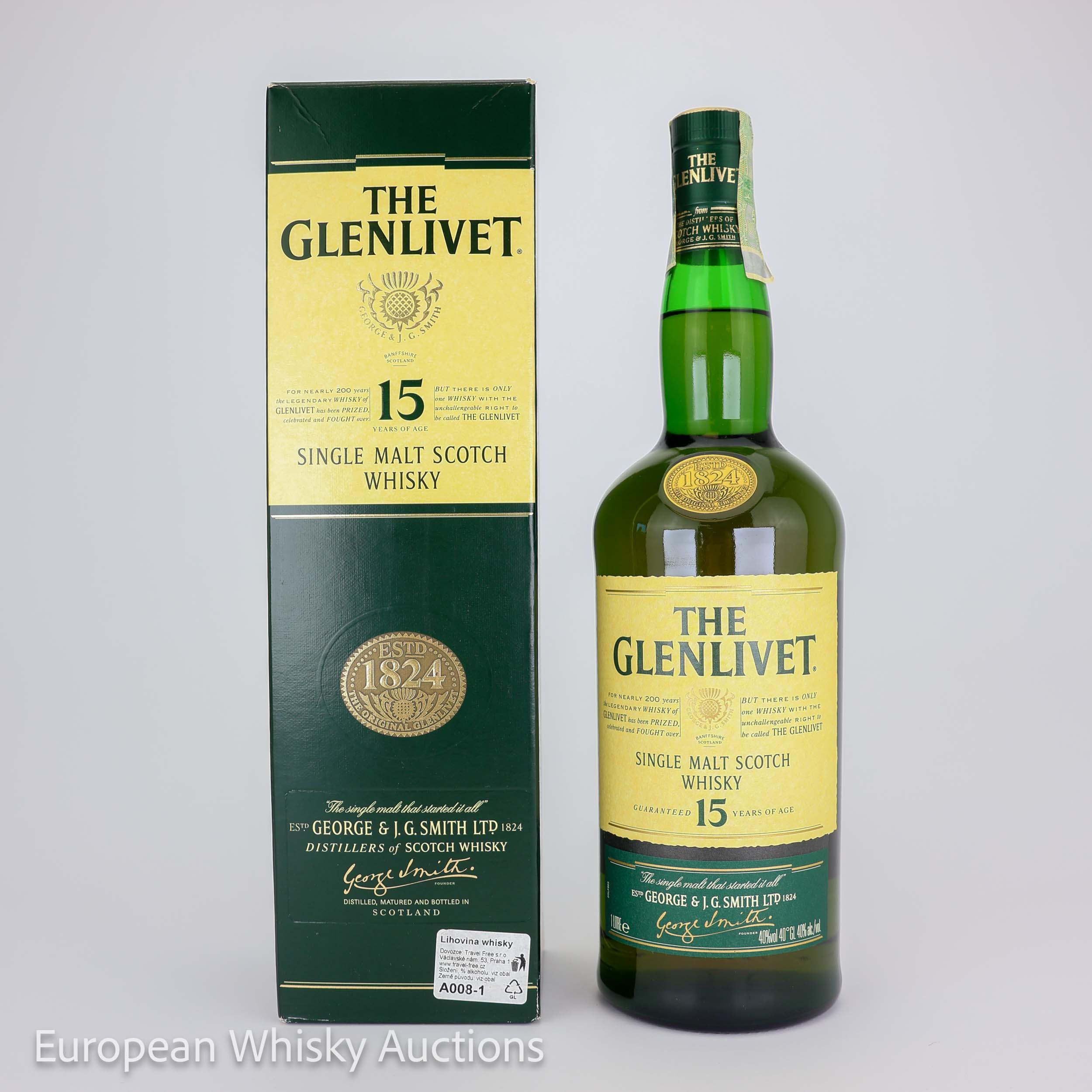 Glenlivet 15 Year Old, 2007, 40% whisky bottle