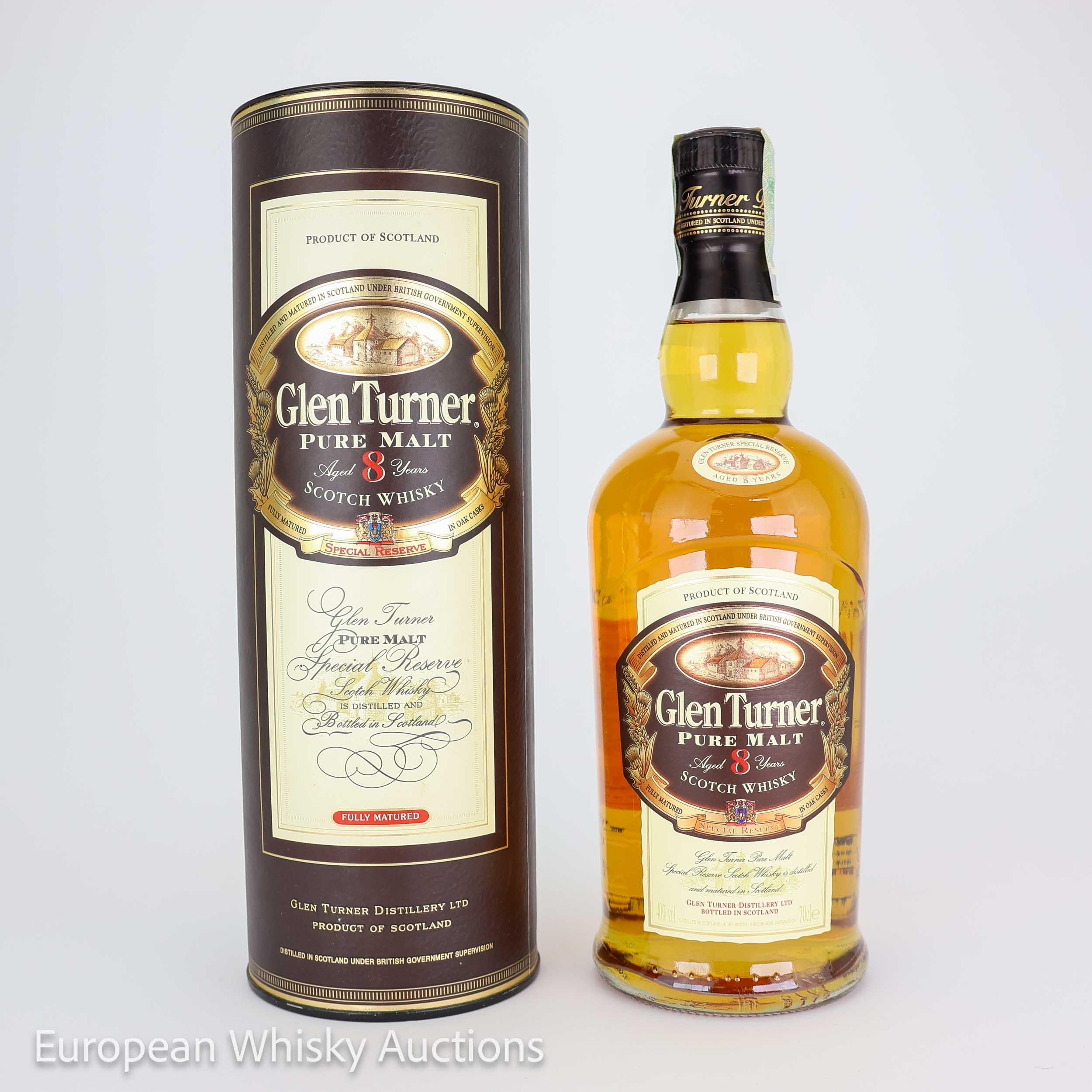 Glen Turner Special Reserve Pure Malt 8 Year Old, Oak Cask, 40% whisky bottle