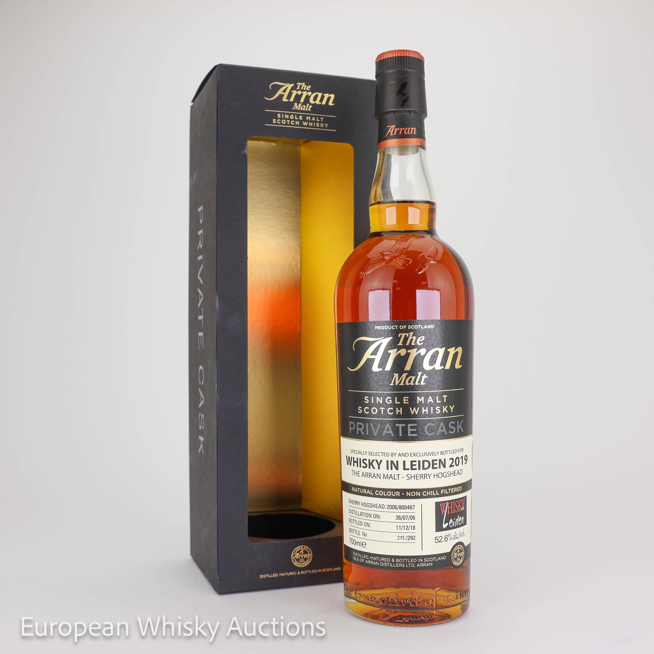 Arran Private Cask #12 Year Old, Sherry Hogshead Cask, Cask #2006/800467, 2018, 52.6% whisky bottle