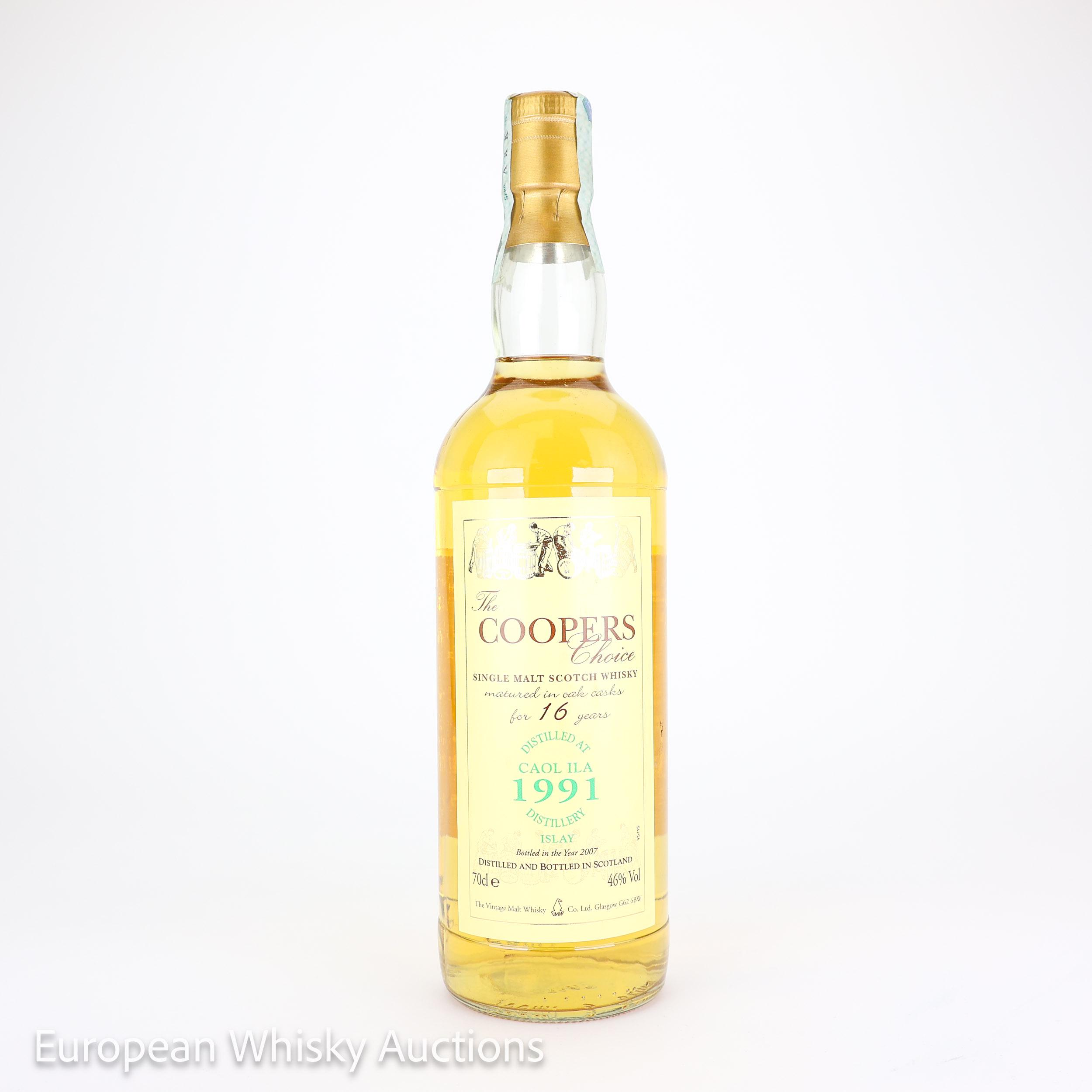 Caol Ila The Cooper's Choice 16 Year Old, Oak Cask, 1991, The Vintage Malt Whisky Co Ltd., 46% whisky bottle
