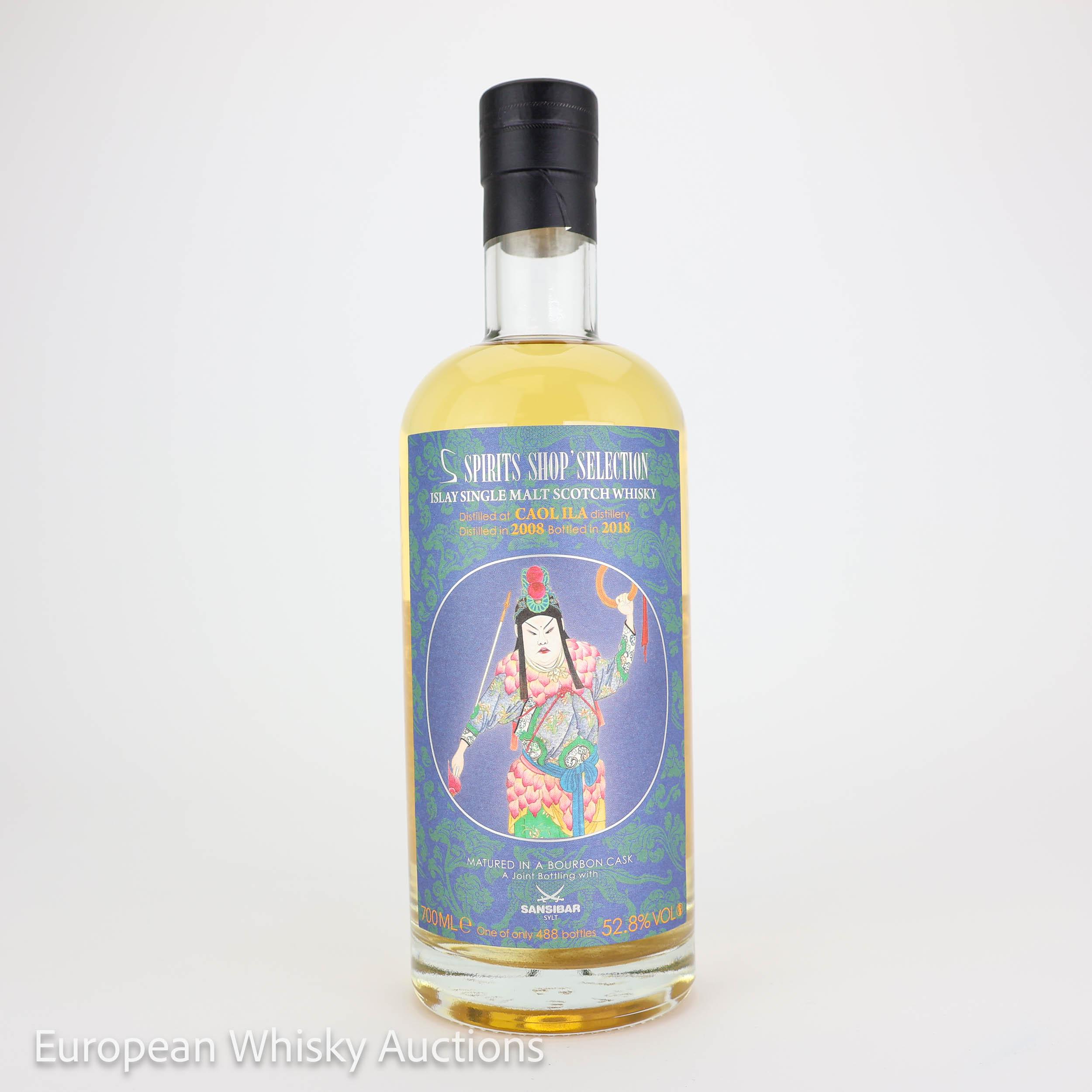 Caol Ila Spirits Shop' Selection 10 Year Old, Bourbon Cask, 2008, Sansibar, 52.8% whisky bottle