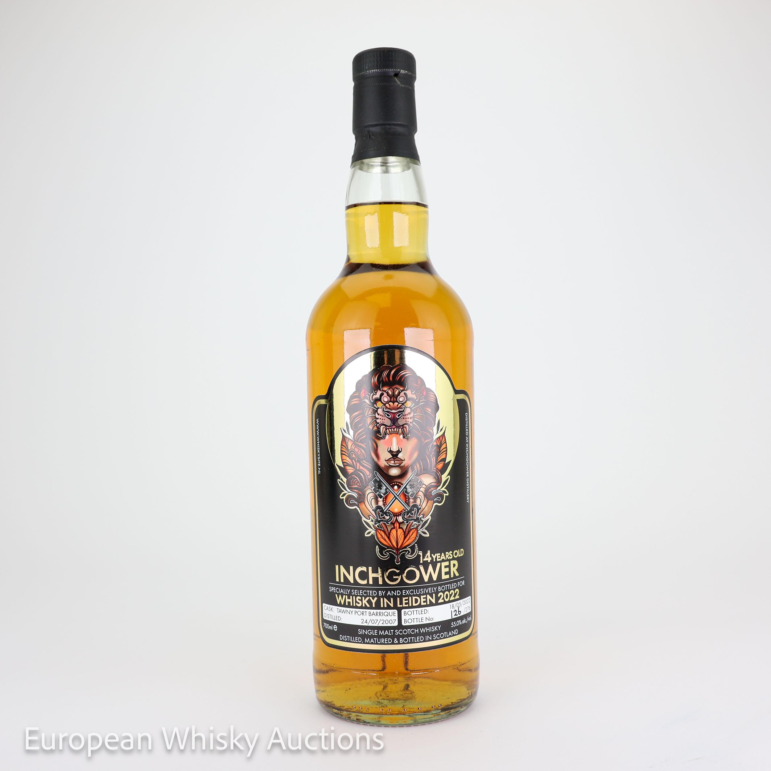 Inchgower Whisky in Leiden 2022 14 Year Old, Cask #115, 2007, Whisky in Leiden, 55% whisky bottle
