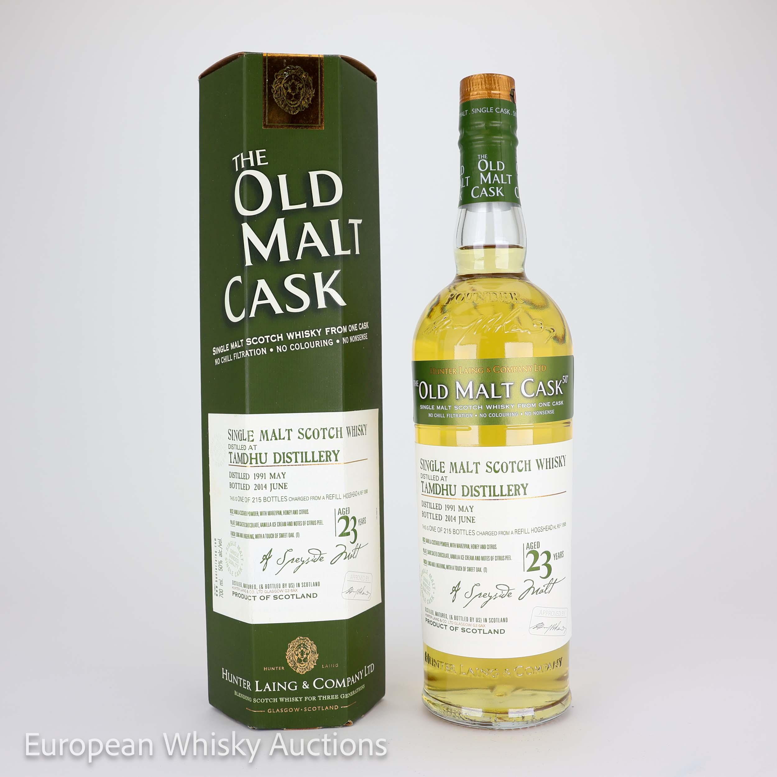 Tamdhu The Old Malt Cask #23 Year Old, Hogshead Cask, Cask #HL 10585, 1991, Hunter Laing, 50% whisky bottle