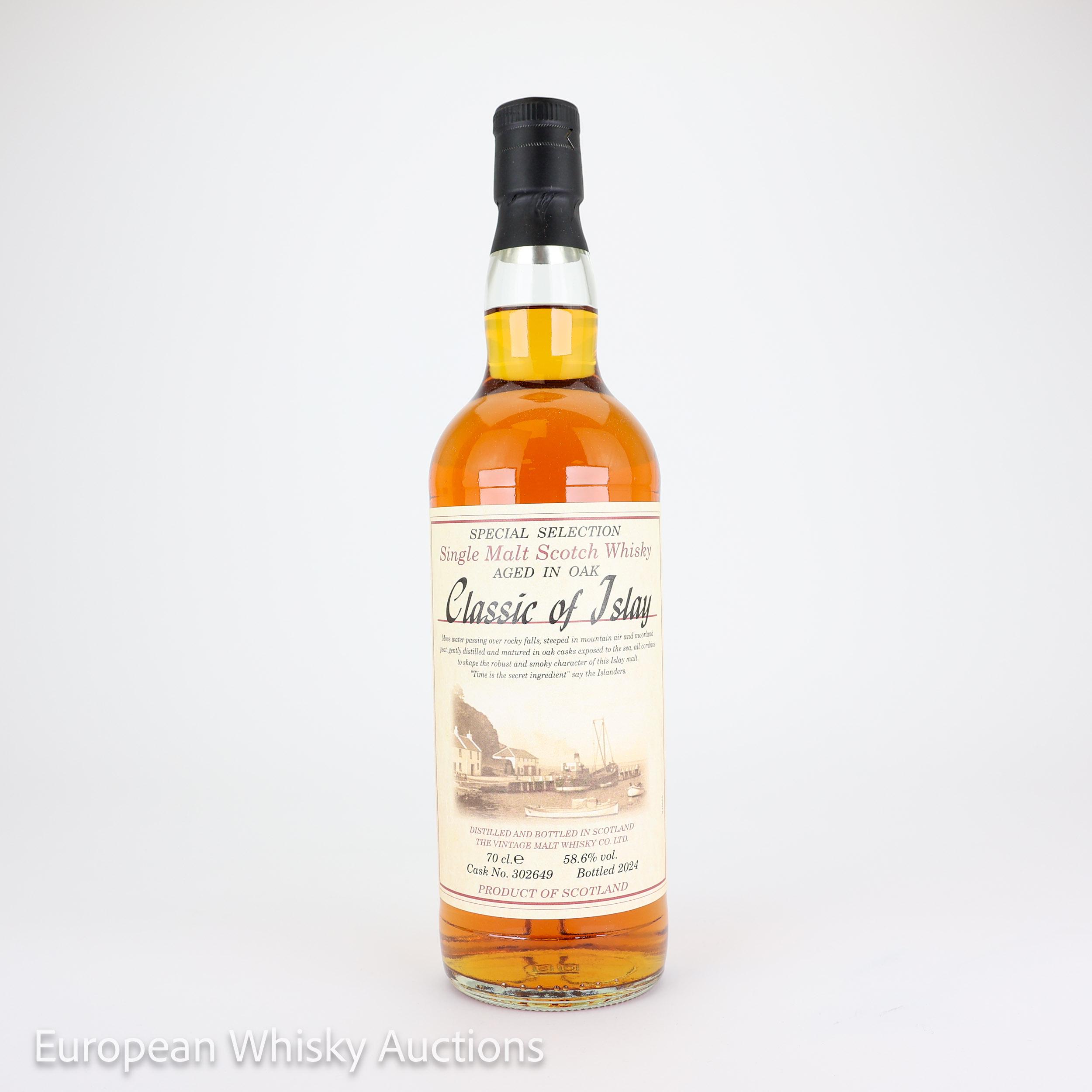 Undisclosed Scottish distillery Classic of Islay, Sherry Cask, Cask #302649, Jack Wiebers Whisky World, 58.6% whisky bottle