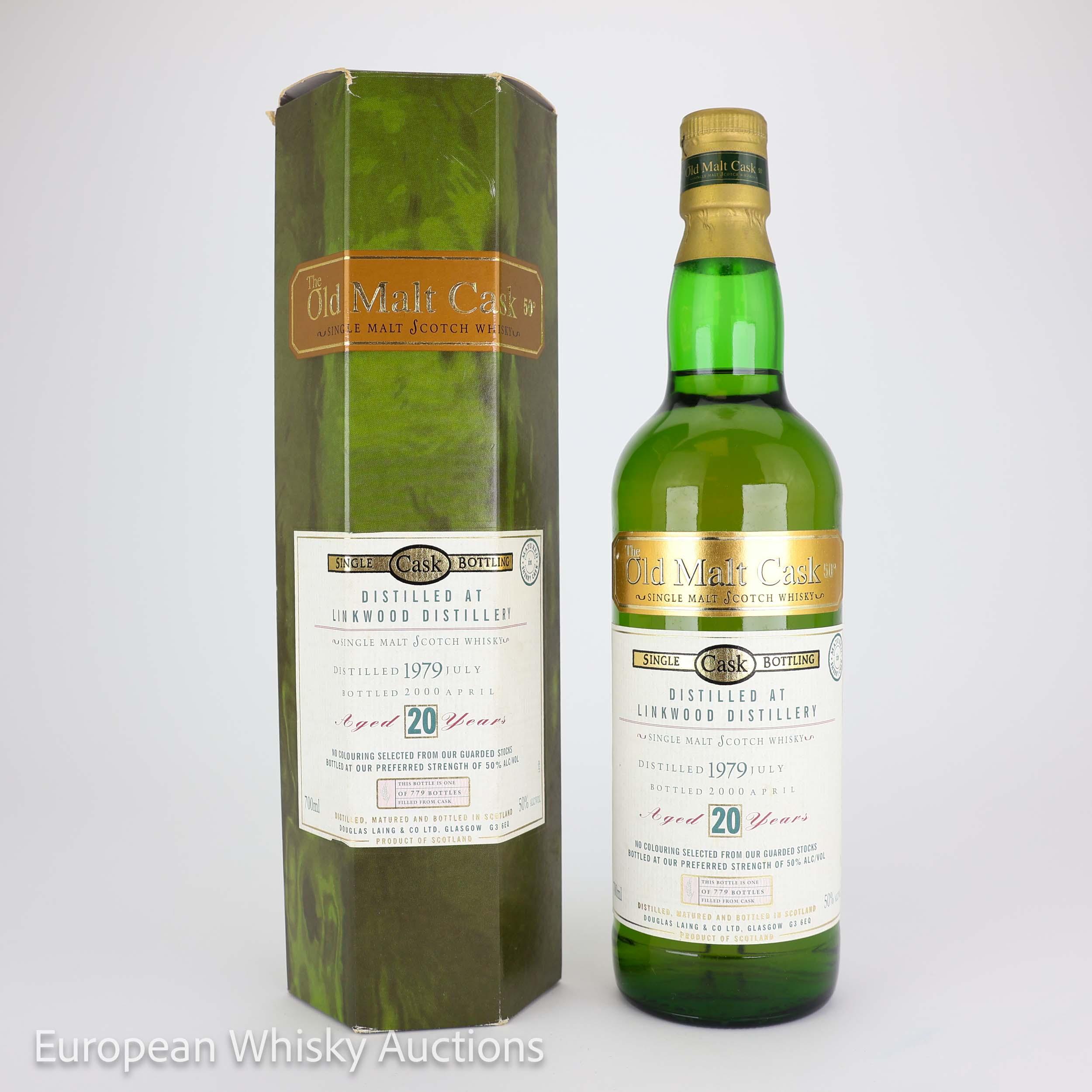 Linkwood The Old Malt Cask 20 Year Old, Sherry Cask, 1979, Douglas Laing & Co., 50% whisky bottle