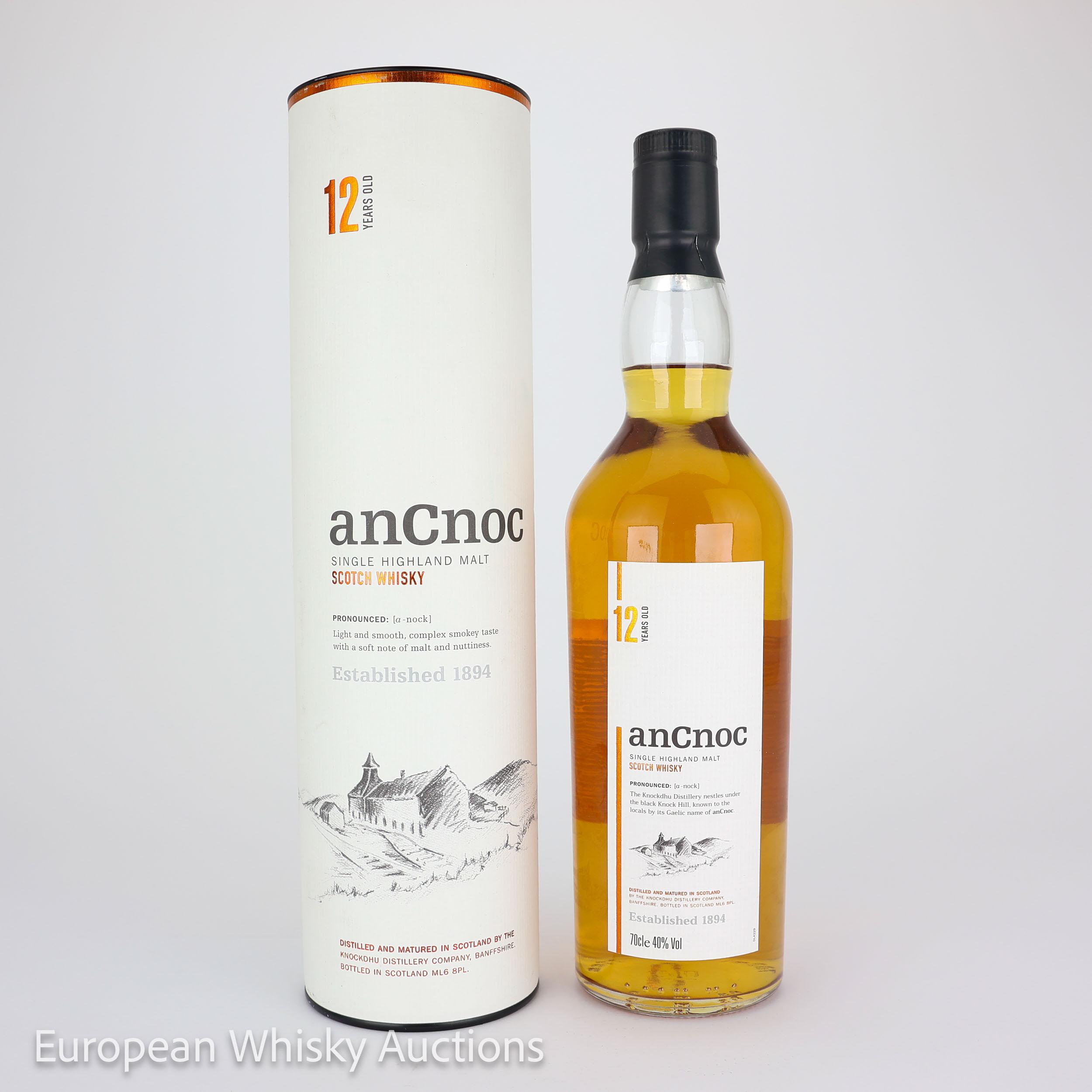 AnCnoc 12 Year Old, Ex-Bourbon Cask, 40% whisky bottle