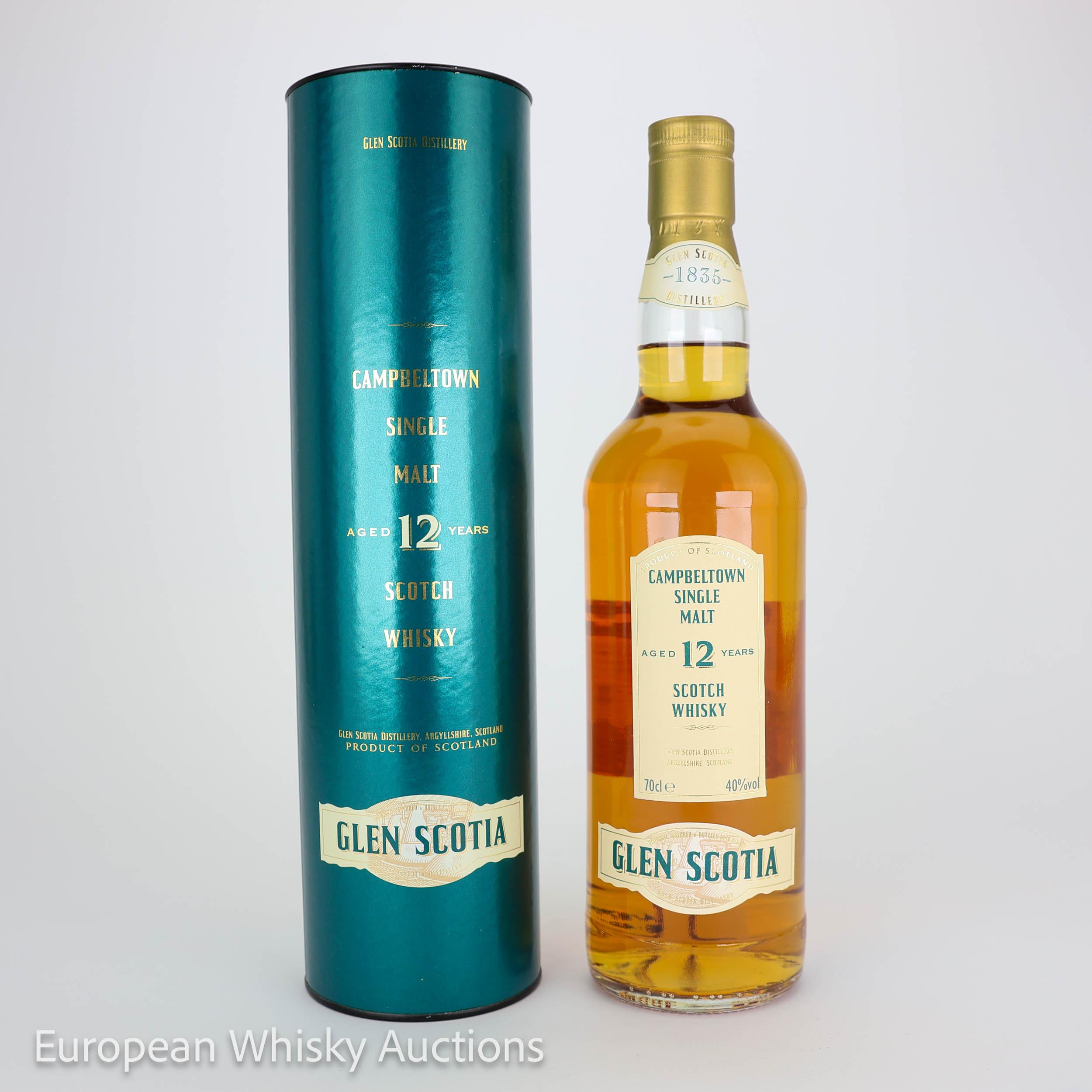 Glen Scotia 12 Year Old, Bourbon Cask, 40% whisky bottle