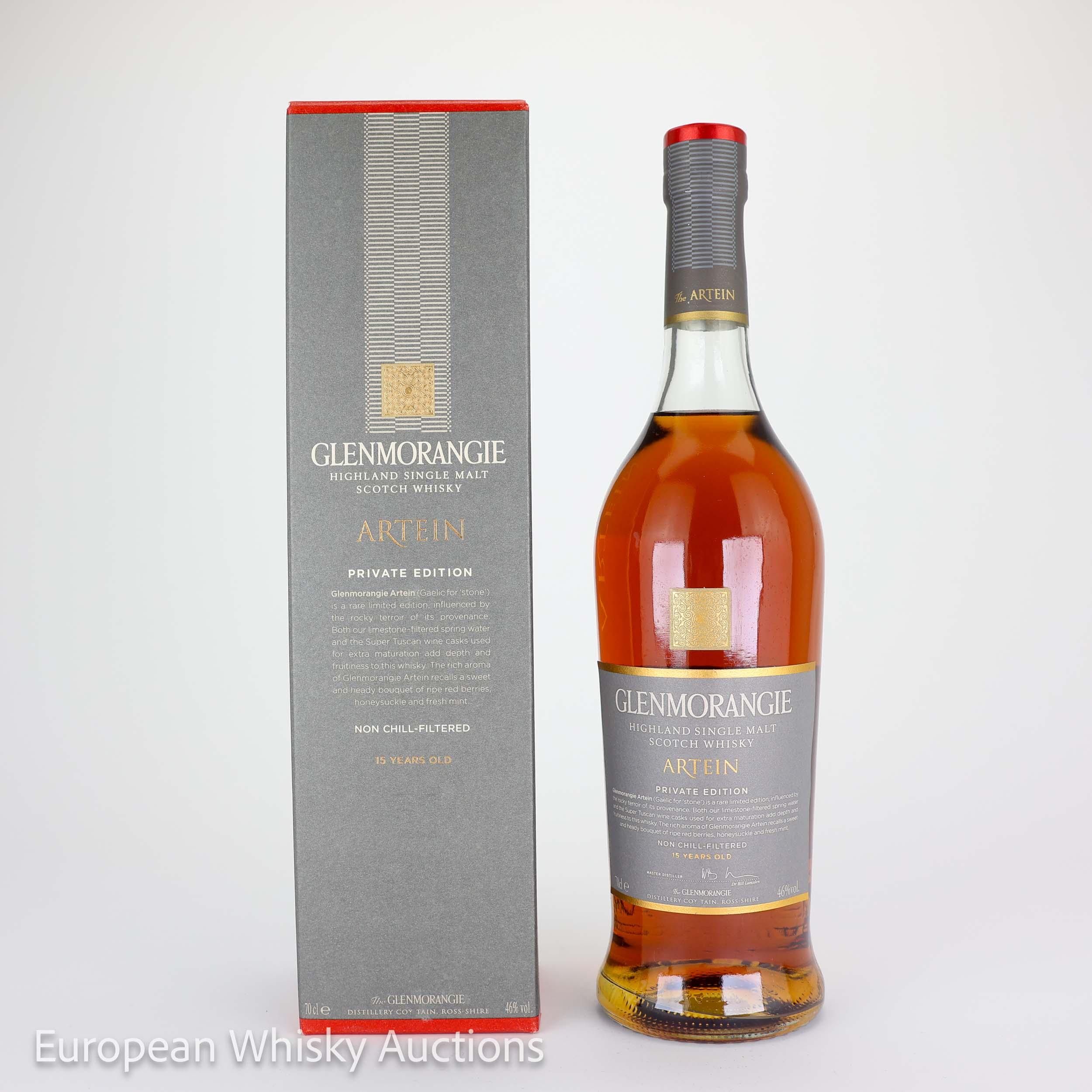 Glenmorangie Artein Private Edition 15 Year Old, Bourbon & Super Tuscan Wine Cask, 2011, 46% whisky bottle