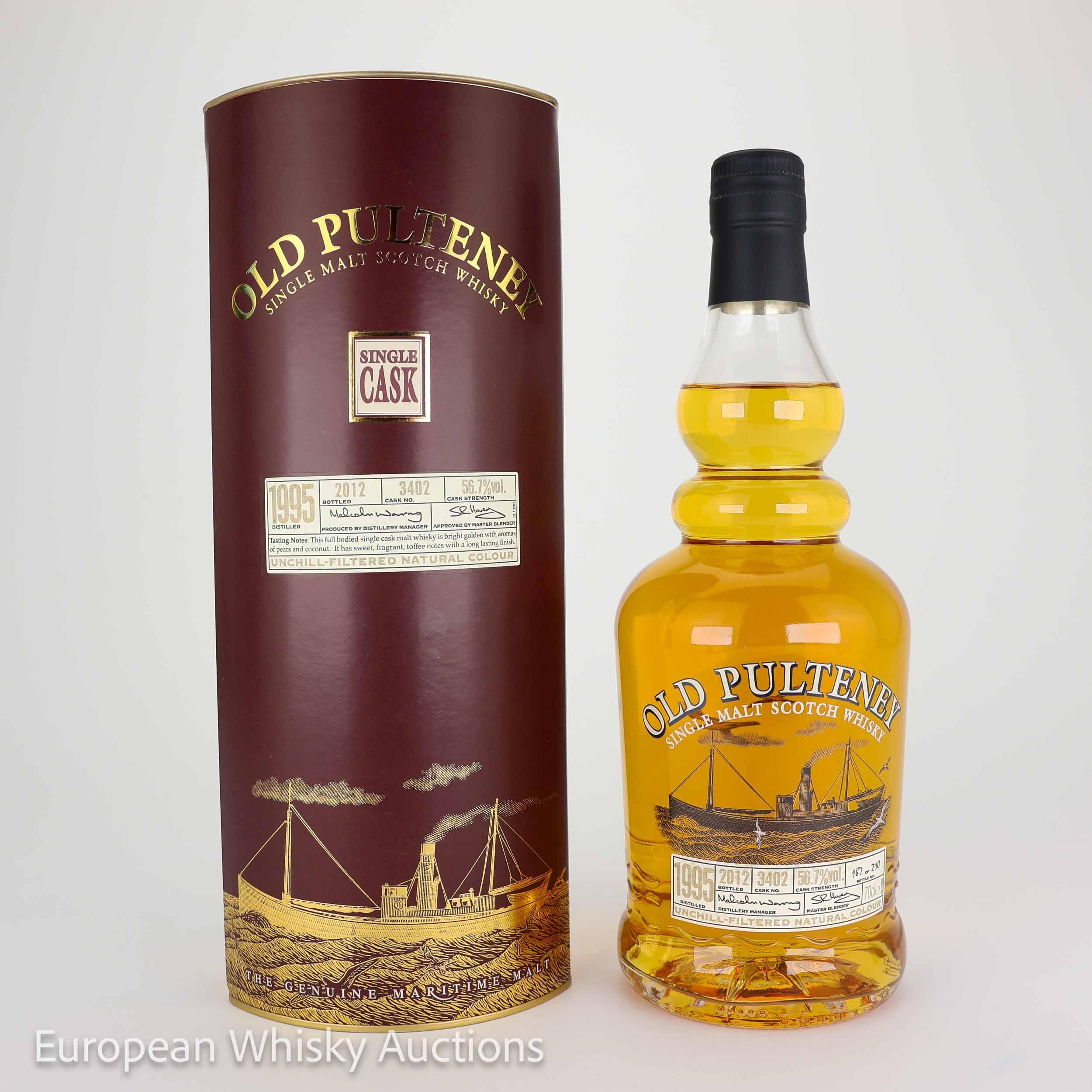 Old Pulteney Single Cask #17 Year Old, Oak Cask, Cask #3402, 2012, 56.7% whisky bottle