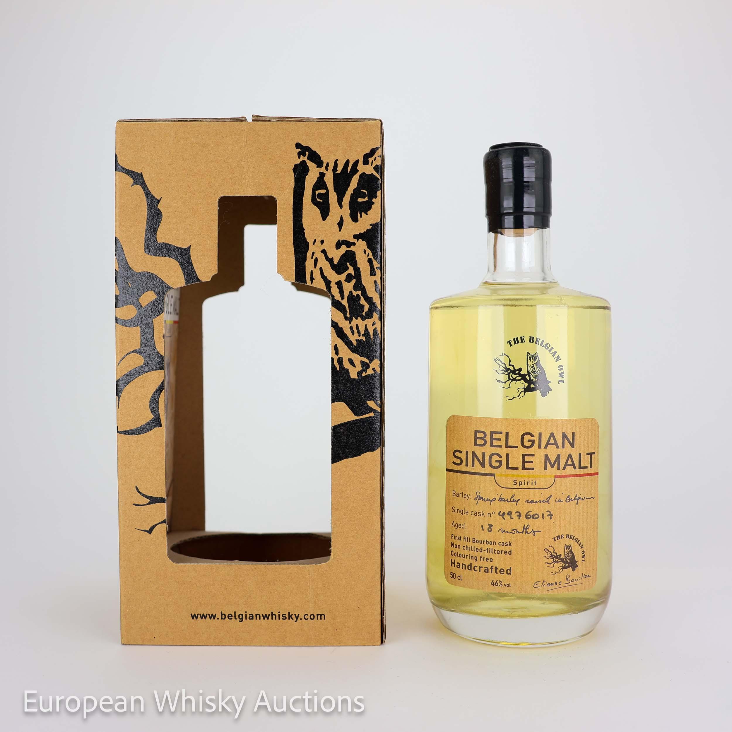 Belgian Owl 2 Year Old, Bourbon Cask, Cask #427 60 17, 2007, 46% whisky bottle