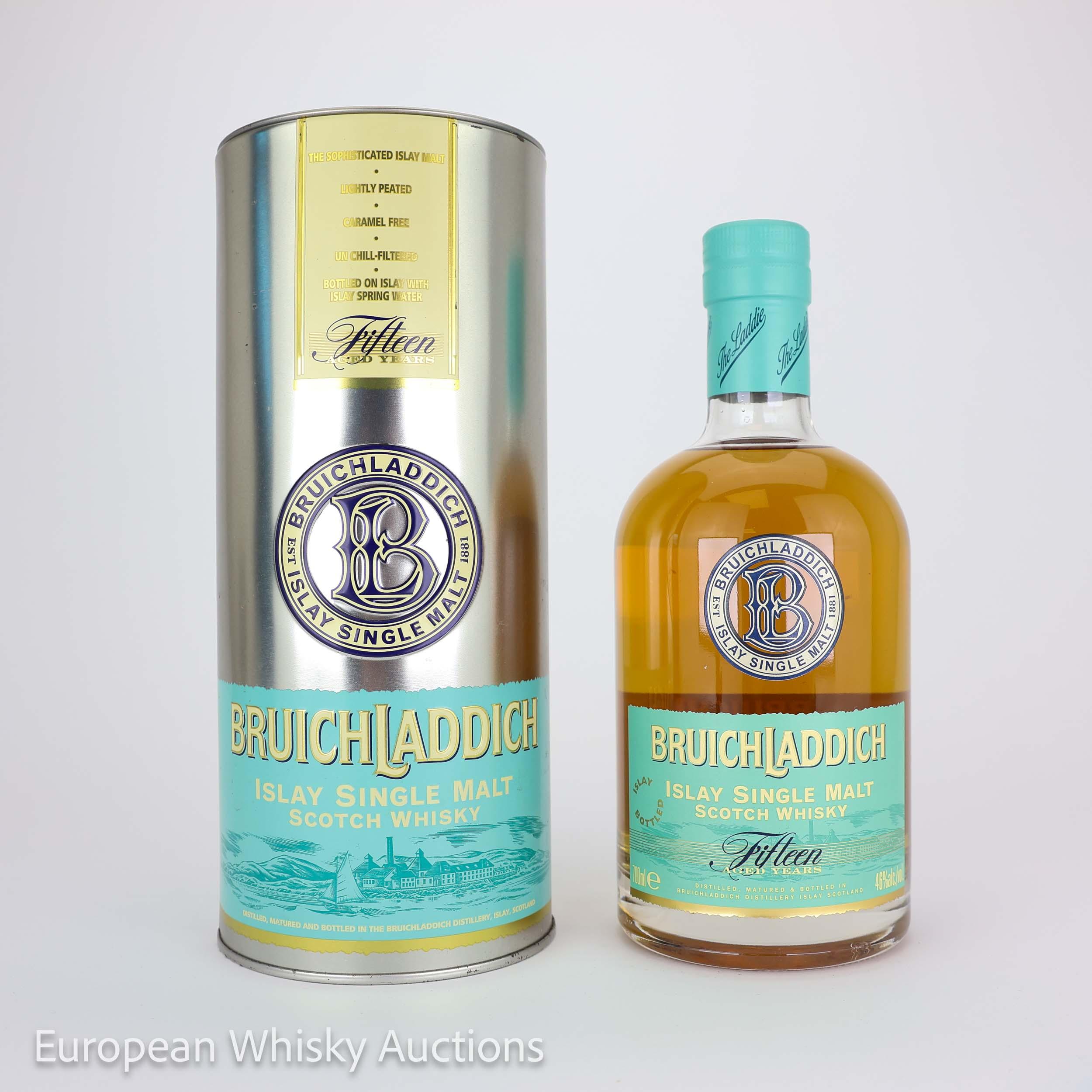 Bruichladdich 15 Year Old Second Edition, Bourbon & Sauternes wine Cask Cask, 2002, 46% whisky bottle