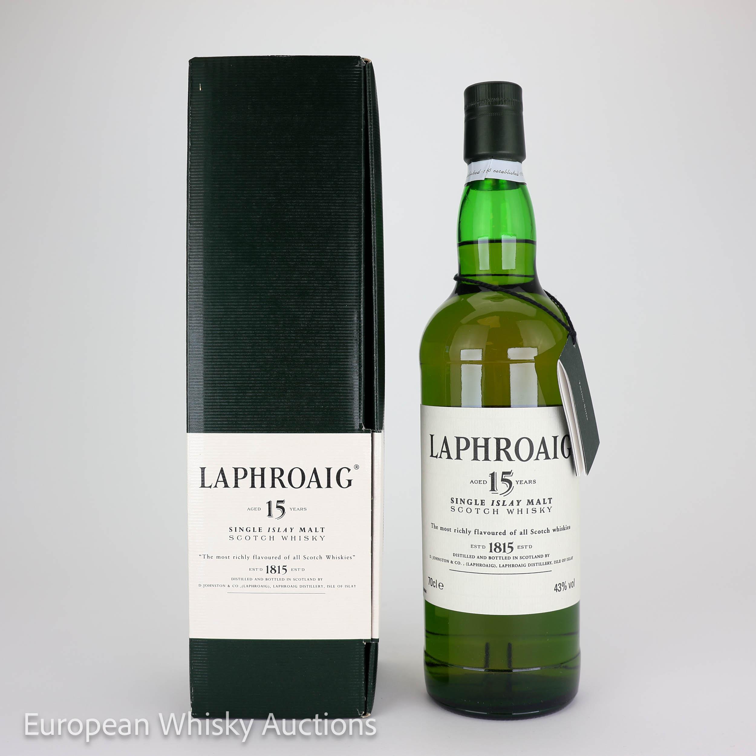 Laphroaig 15 Year Old, Oak Cask, 1994, 43%, 70cl whisky bottle