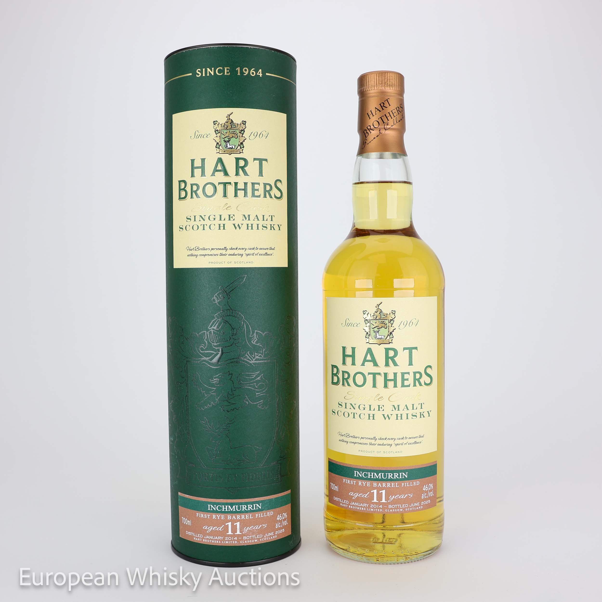 Inchmurrin 11 Year Old, Rye Cask, 2014, Hart Brothers, 46% whisky bottle