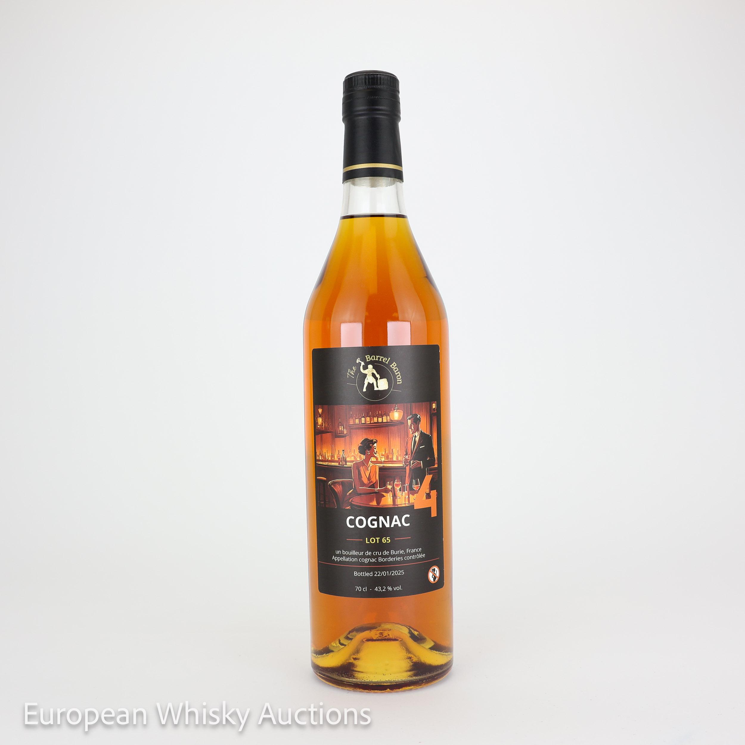 Undisclosed French Distillery Cognac 4, Lot 65, The Barrel Baron, 43.2% whisky bottle
