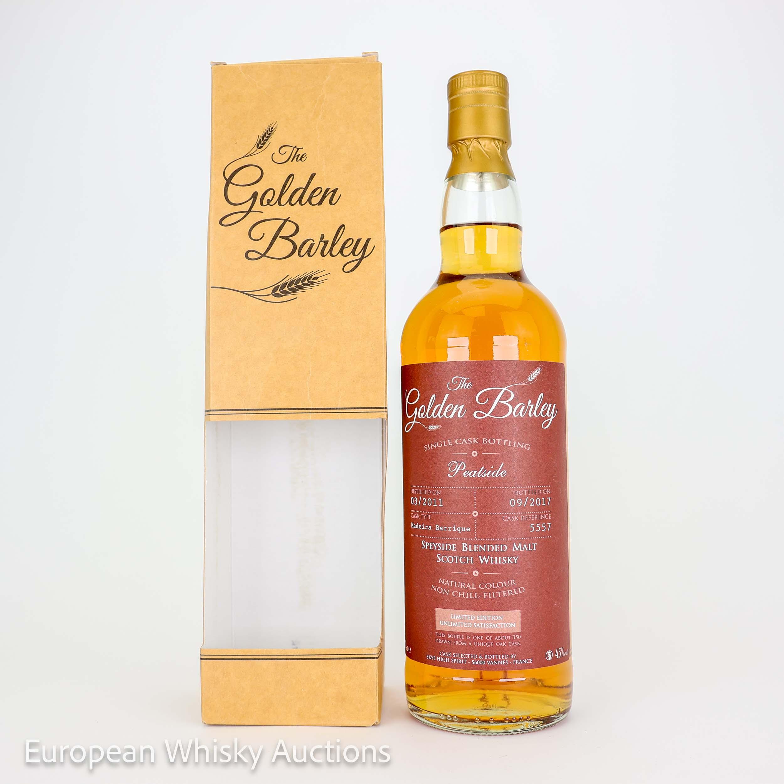 Peatside The Golden Barley 6 Year Old, Madeira Cask, Cask #5557, 2011, Skye High Spirit, 45% whisky bottle