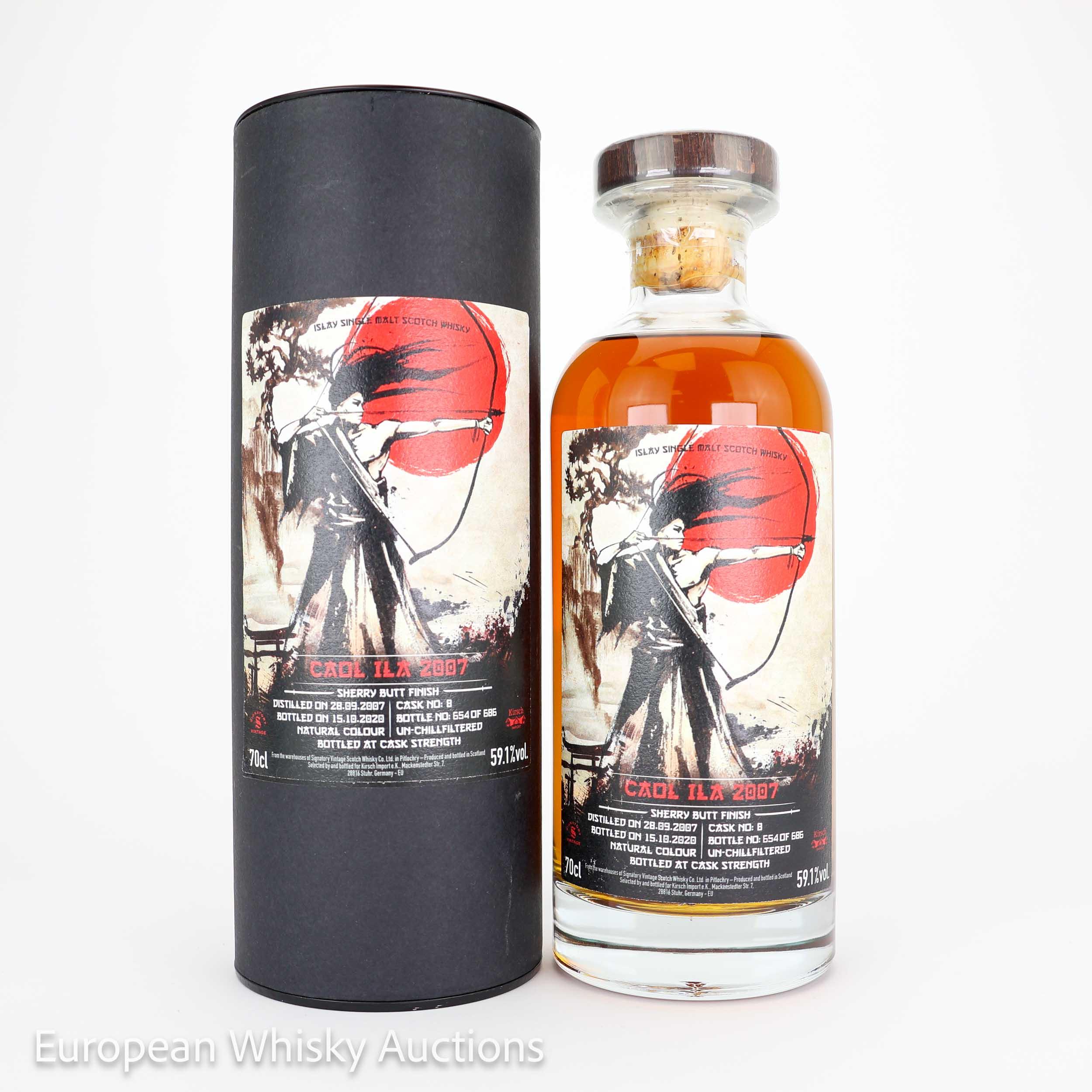 Caol Ila Samurai 13 Year Old, Sherry Cask, Cask #8, 2007, Signatory Vintage, 59.1% whisky bottle