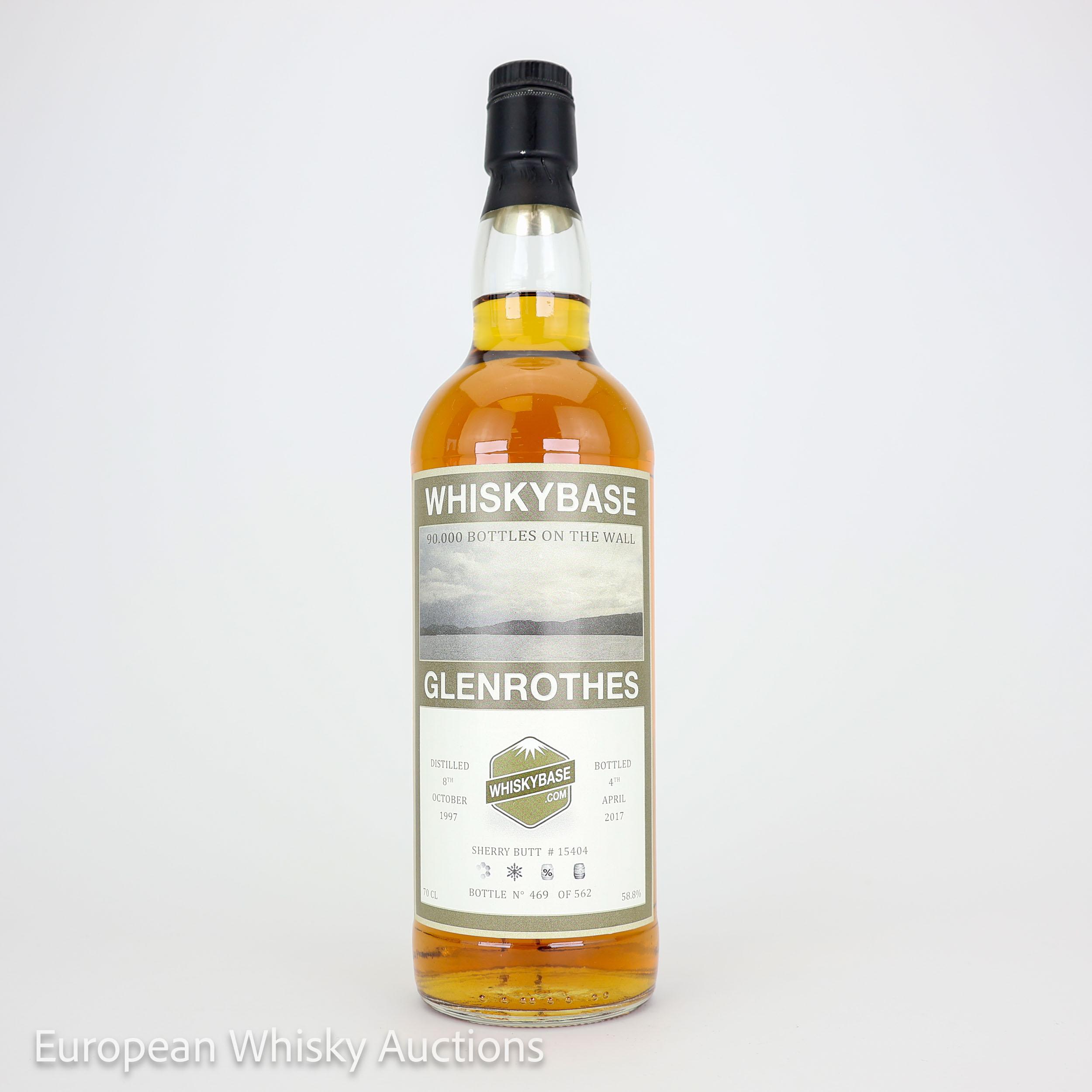 Glenrothes Whiskybase 90.000 Bottles on the Wall 19 Year Old, Sherry Cask, Cask #15404, 1997, Whiskybase, 58.8% whisky bottle
