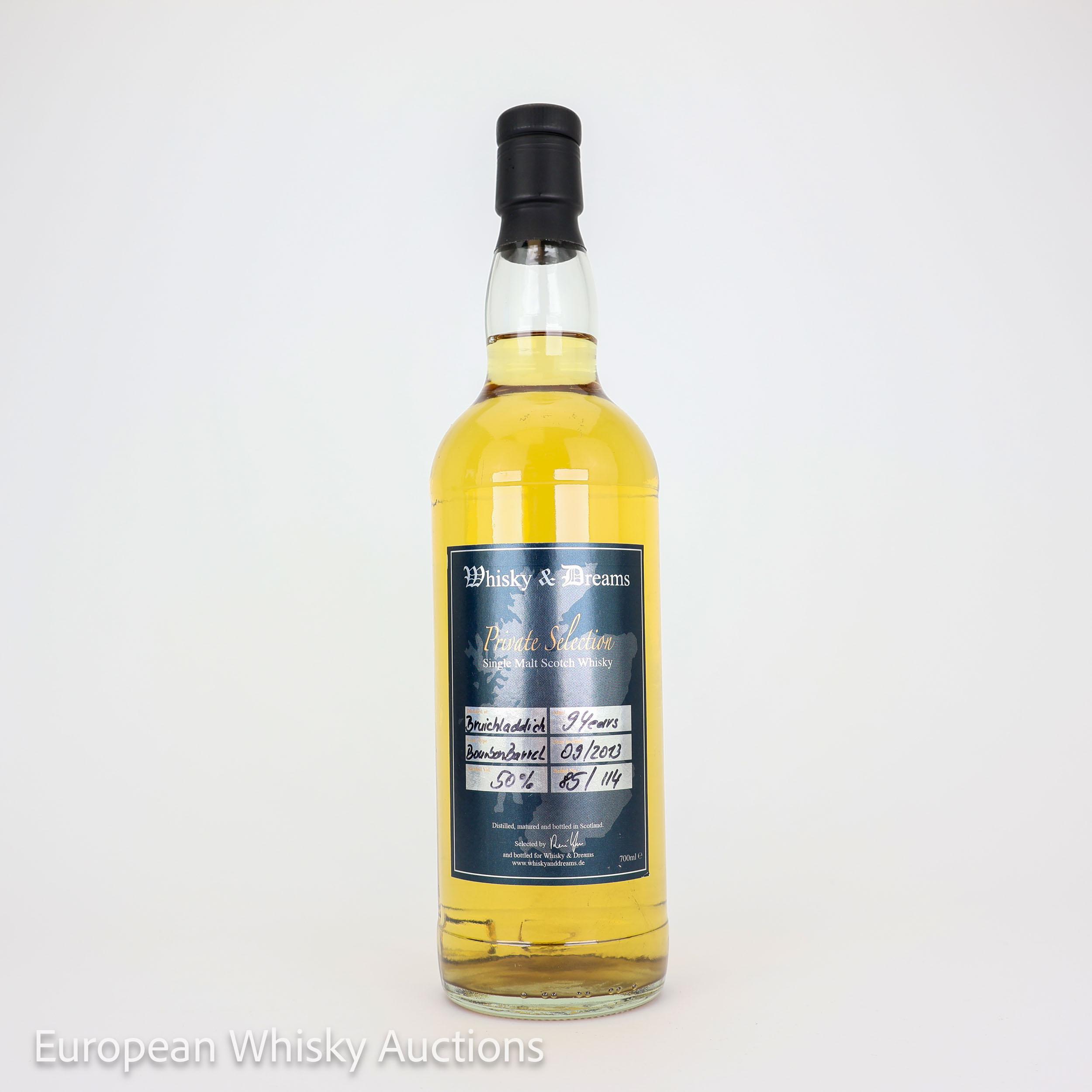 Bruichladdich Private Selection No. 4 9 Year Old, Bourbon Cask, Whisky & Dreams, 50% whisky bottle