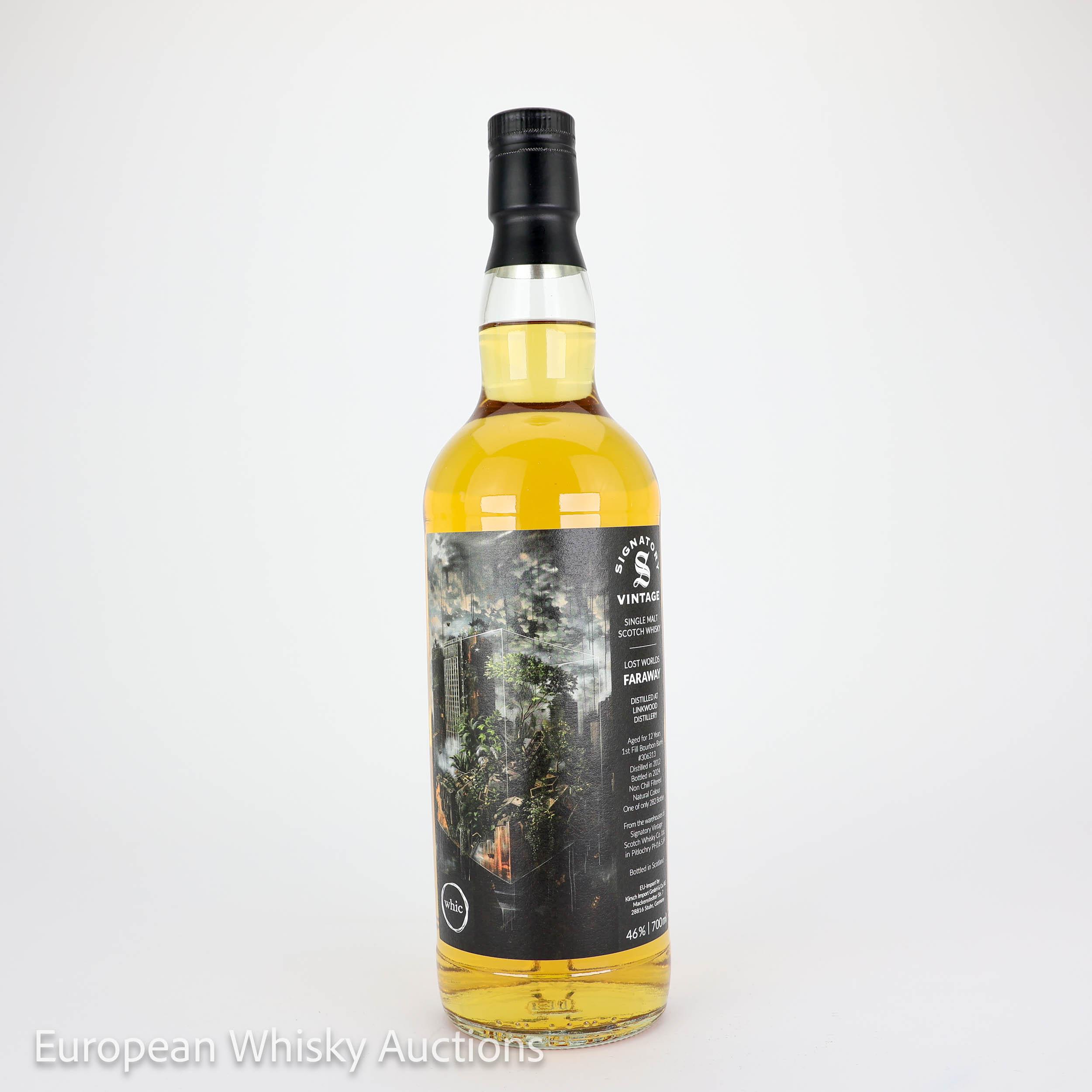 Linkwood Lost Worlds Faraway 12 Year Old, Bourbon Cask, Cask #306313, 2012, Signatory Vintage, 46% whisky bottle
