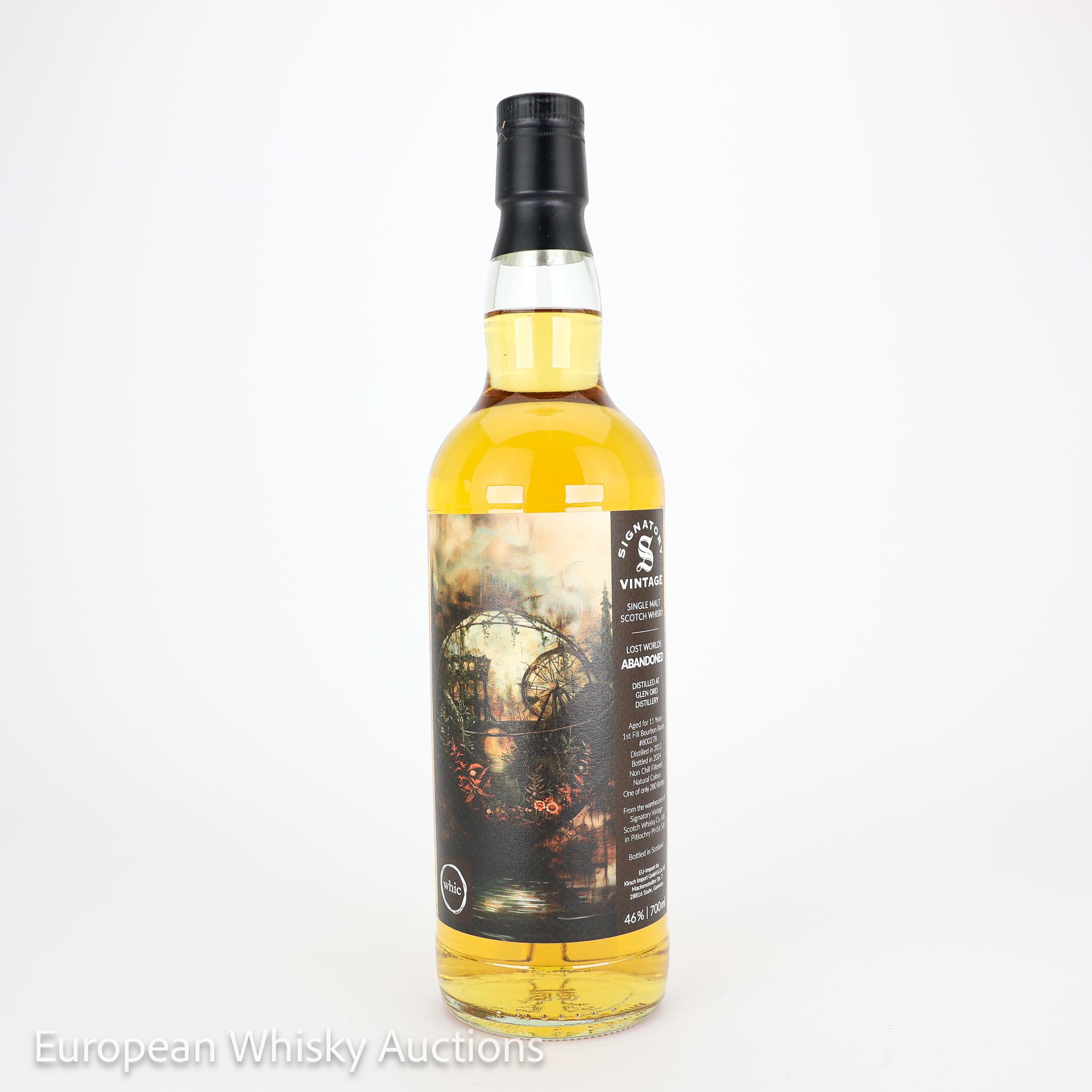 Glen Ord Lost Worlds ~ Abandoned 11 Year Old, 2012, Signatory Vintage, 46% whisky bottle