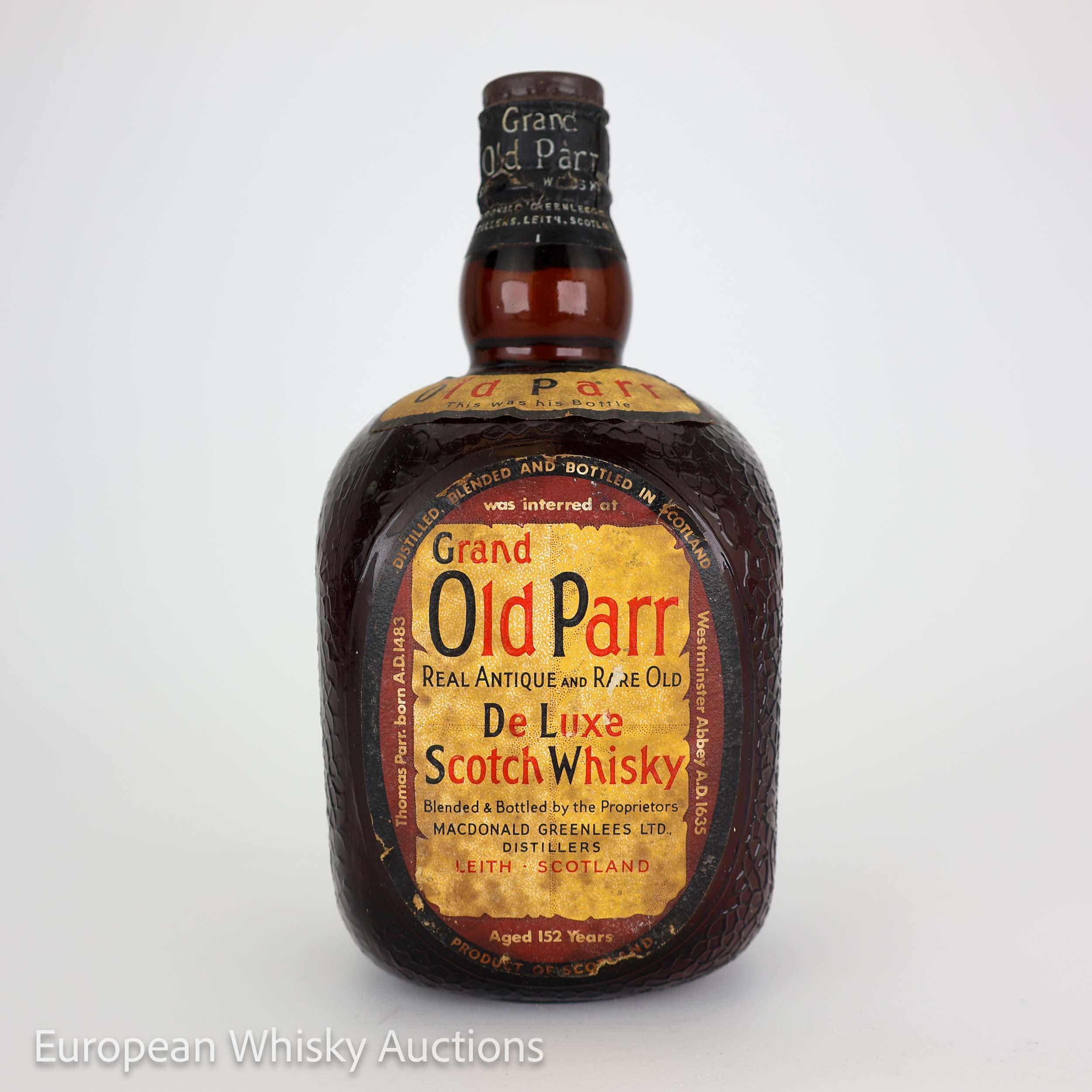 Grand Old Parr Real Antique & Rare Old De Luxe 12 Year Old, 43% whisky bottle