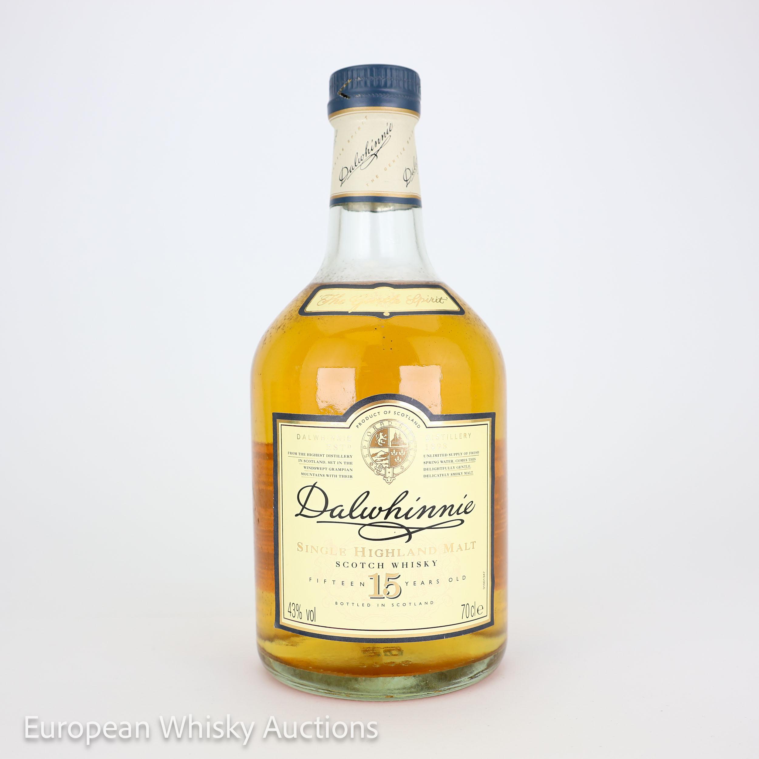 Dalwhinnie 15 Year Old, Official Bottling, 43% whisky bottle