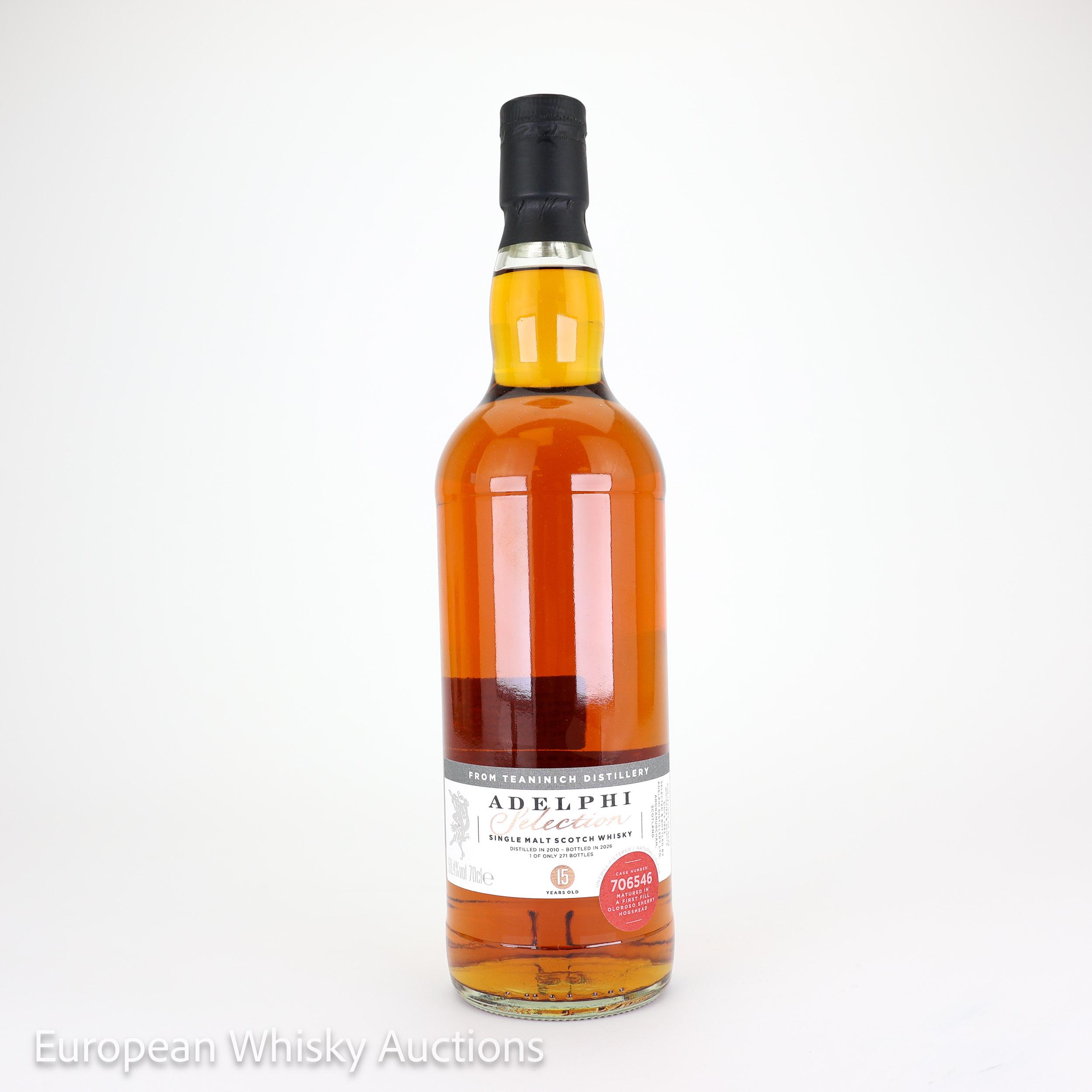 Teaninich Selection 15 Year Old, Sherry Cask, Cask #706546, 2010, Adelphi, 59.4% whisky bottle