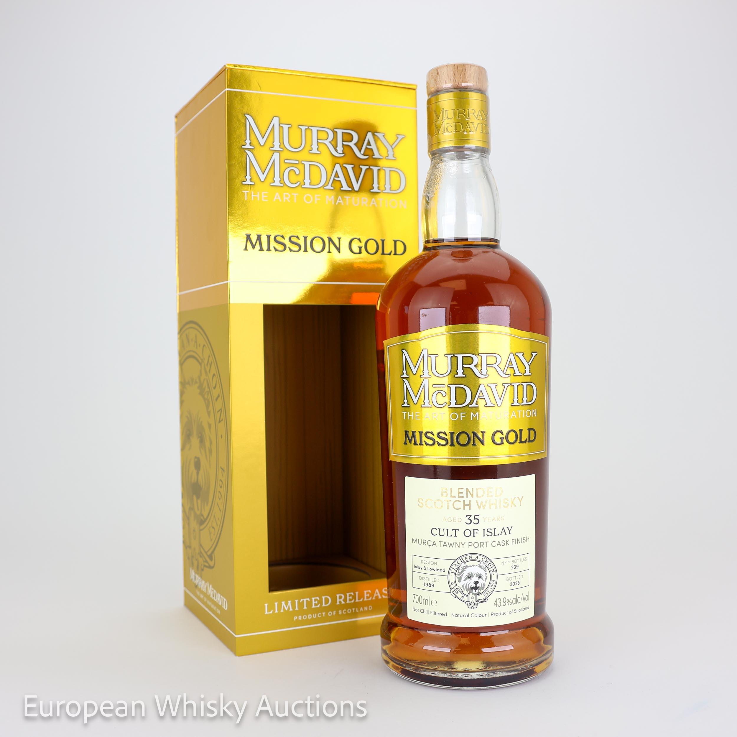Cult of Islay Mission Gold 35 Year Old, Port Cask, Cask #2310022, 1989, Murray McDavid, 43.9% whisky bottle