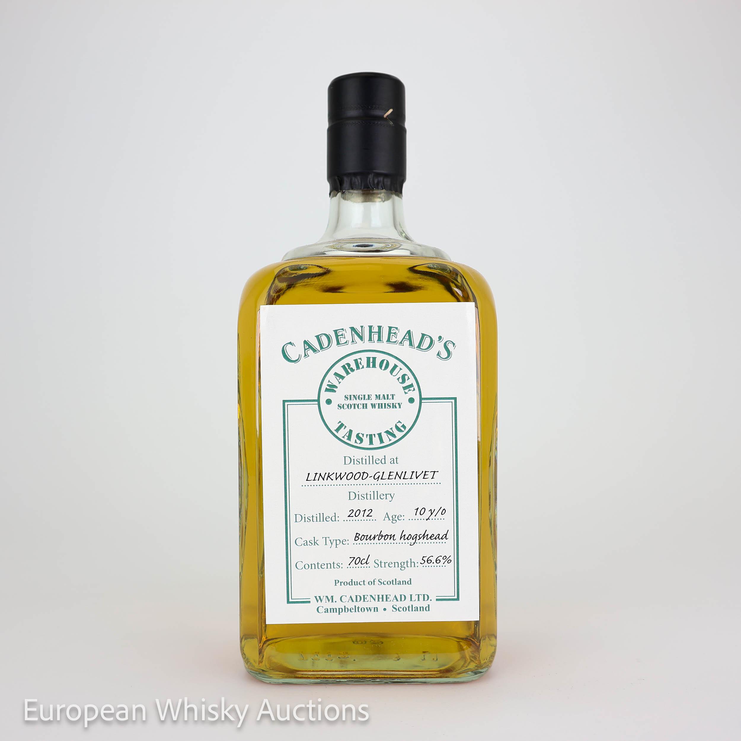 Linkwood Warehouse Tasting 10 Year Old, Bourbon Cask, 2012, Cadenhead's, 56.6% whisky bottle