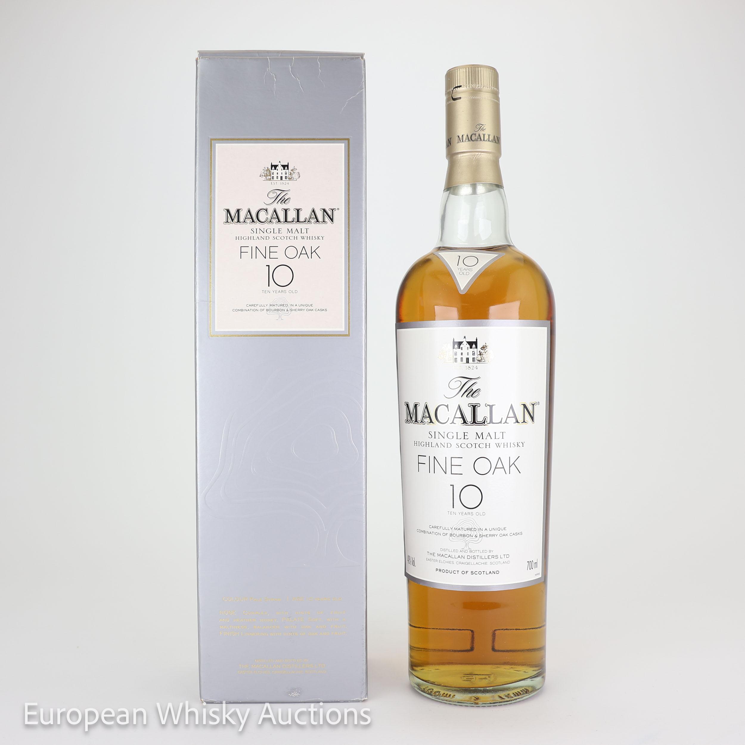 Macallan Fine Oak 10 Year Old, Bourbon & Sherry Oak Cask, 2004, 40% whisky bottle